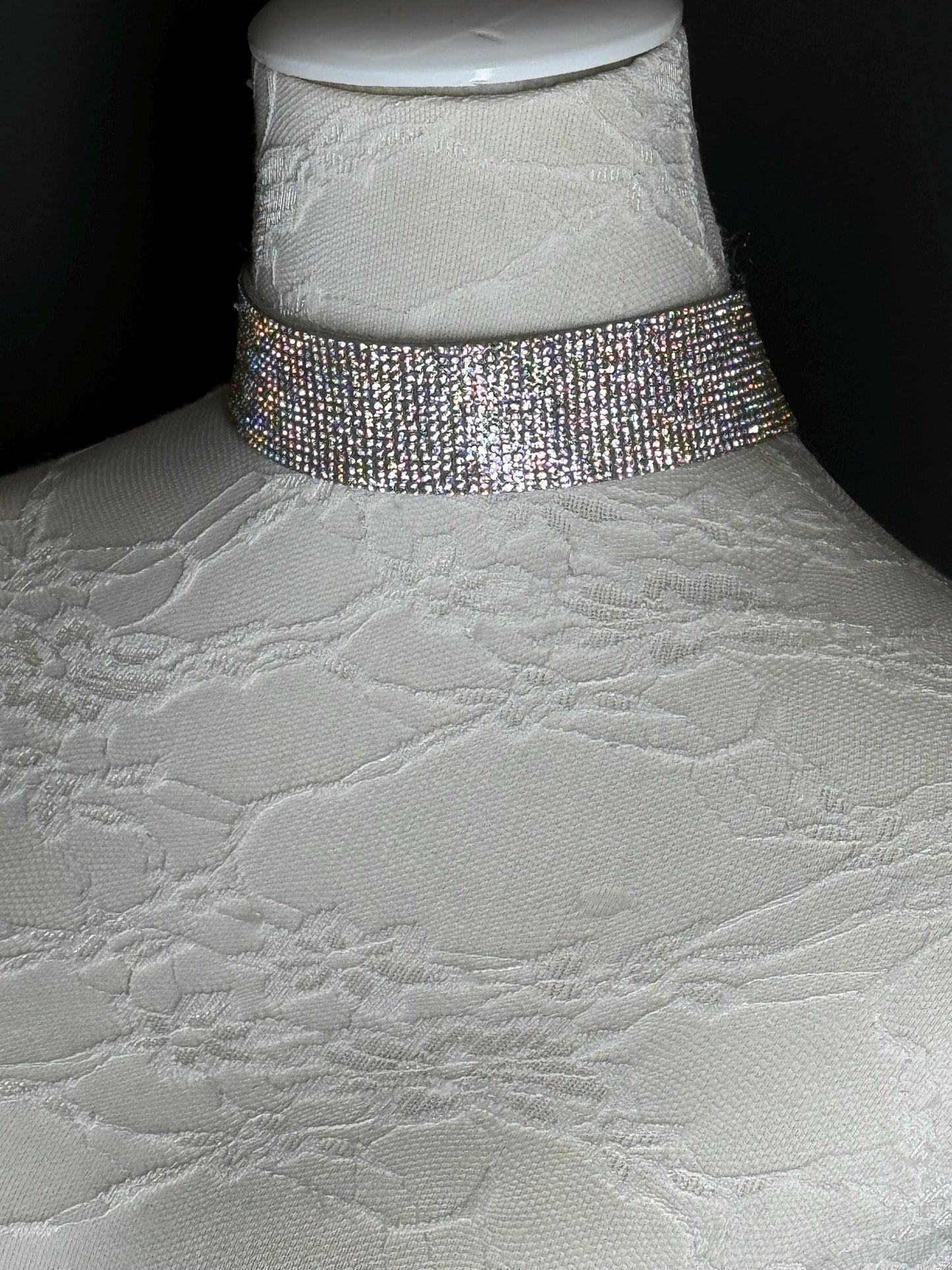 Rhinestone Diamanté 1.5” Wide Choker, 4cm Wide Choker Necklace, Smooth choker, Elegant Choker, Handmade, Dresses, Gift