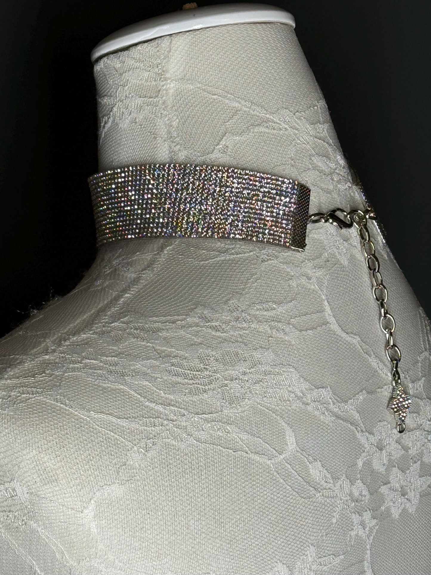 Rhinestone Diamanté 1.5” Wide Choker, 4cm Wide Choker Necklace, Smooth choker, Elegant Choker, Handmade, Dresses, Gift