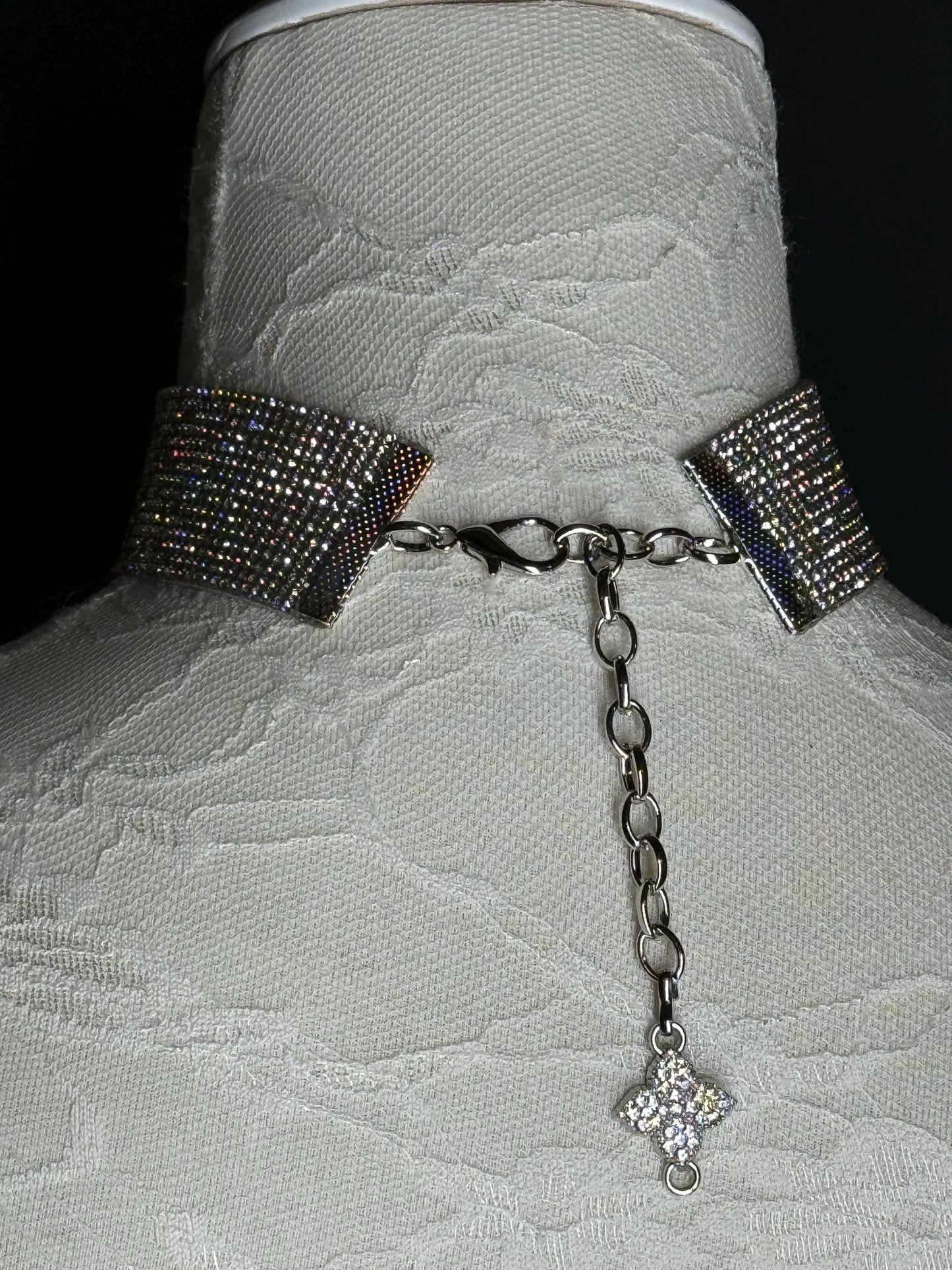 Rhinestone Diamanté 1.5” Wide Choker, 4cm Wide Choker Necklace, Smooth choker, Elegant Choker, Handmade, Dresses, Gift