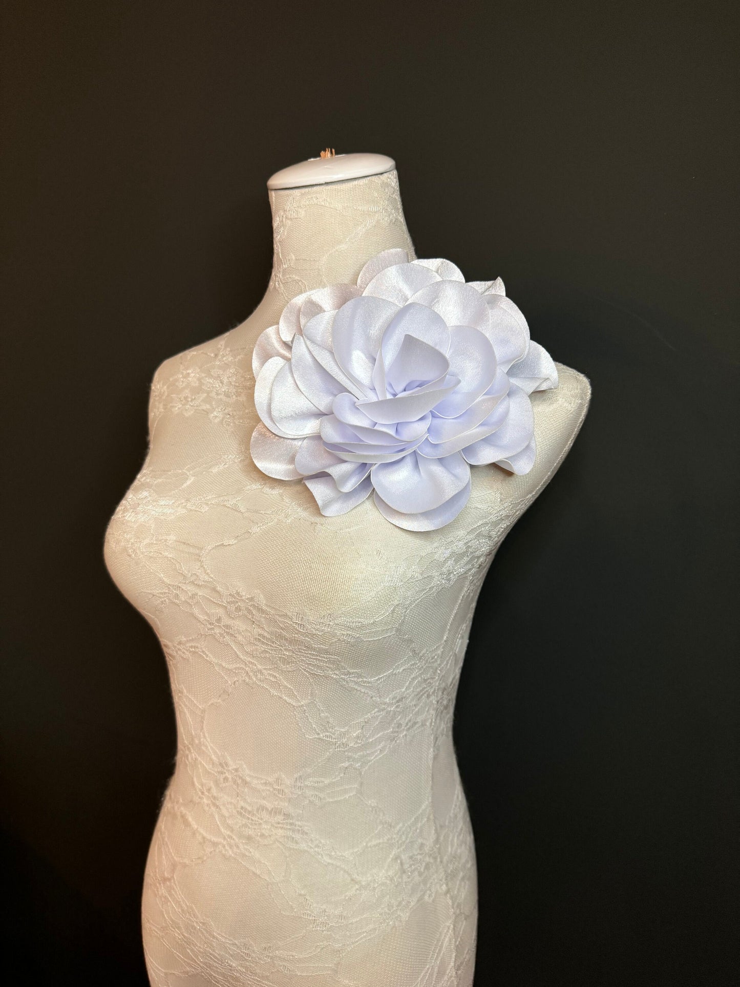 Large Corsage Flower, Black, Ivory, Wine, White, Blue, 7”, 18cm Wide, Large Pin on Corsage, Bridal, Clothing, Accessory, Fashion, FAN Design