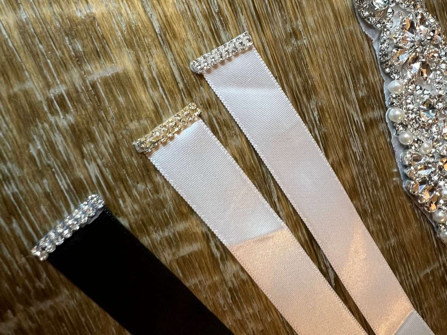 Wedding Belt, Bridal Belt, Sash Belt, Crystal Rhinestone with Silver Base, Ivory Ribbon