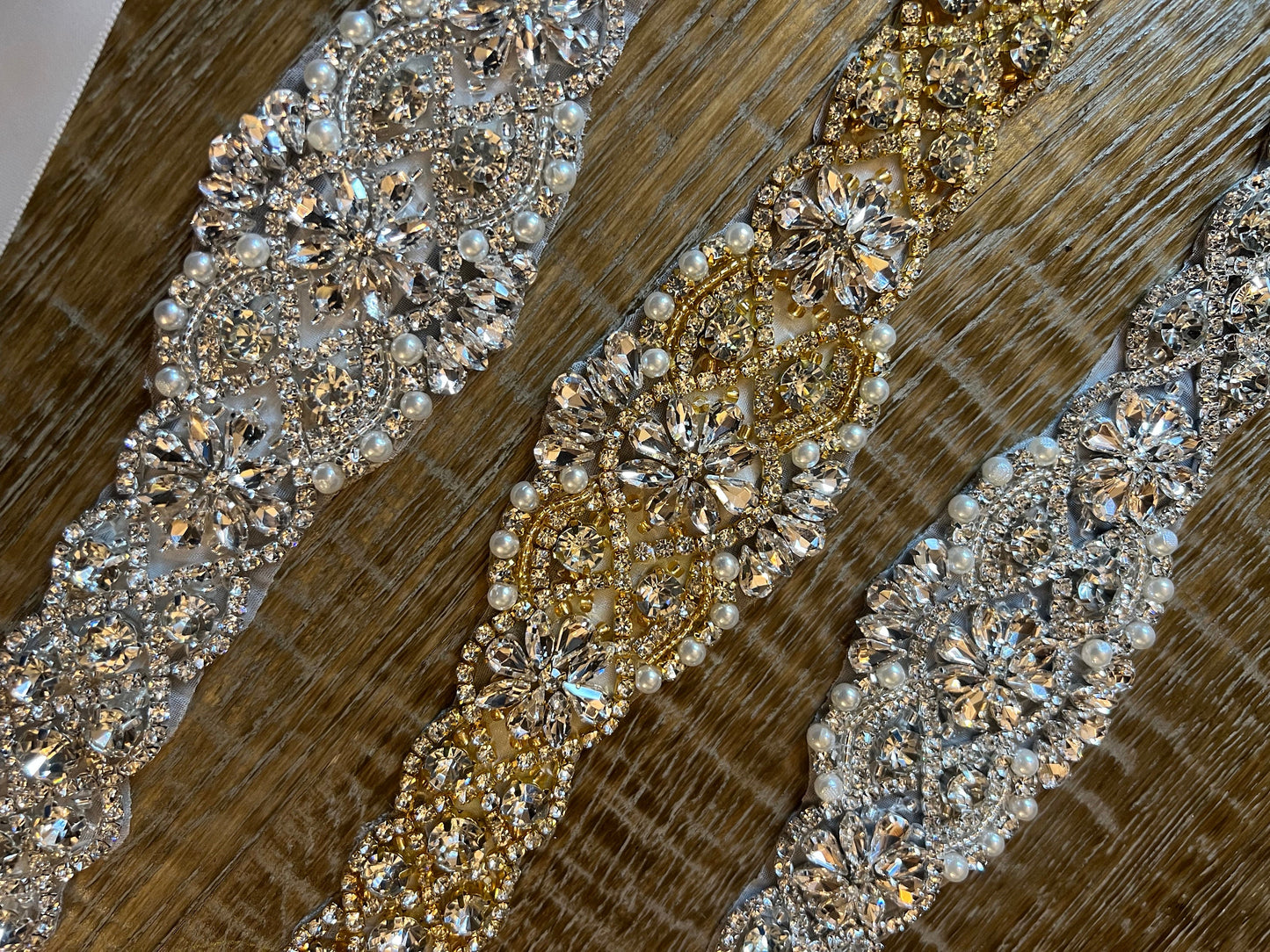 Wedding Belt, Bridal Belt, Sash Belt, Crystal Rhinestone with Silver Base, Ivory Ribbon