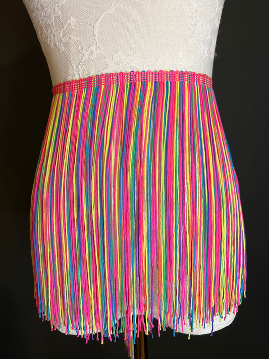 10" Fringe Multicolour, Rainbow Fringe, Dance, Costumes, Fashion, Party, Dress Fringe, 25cm, 10 inch