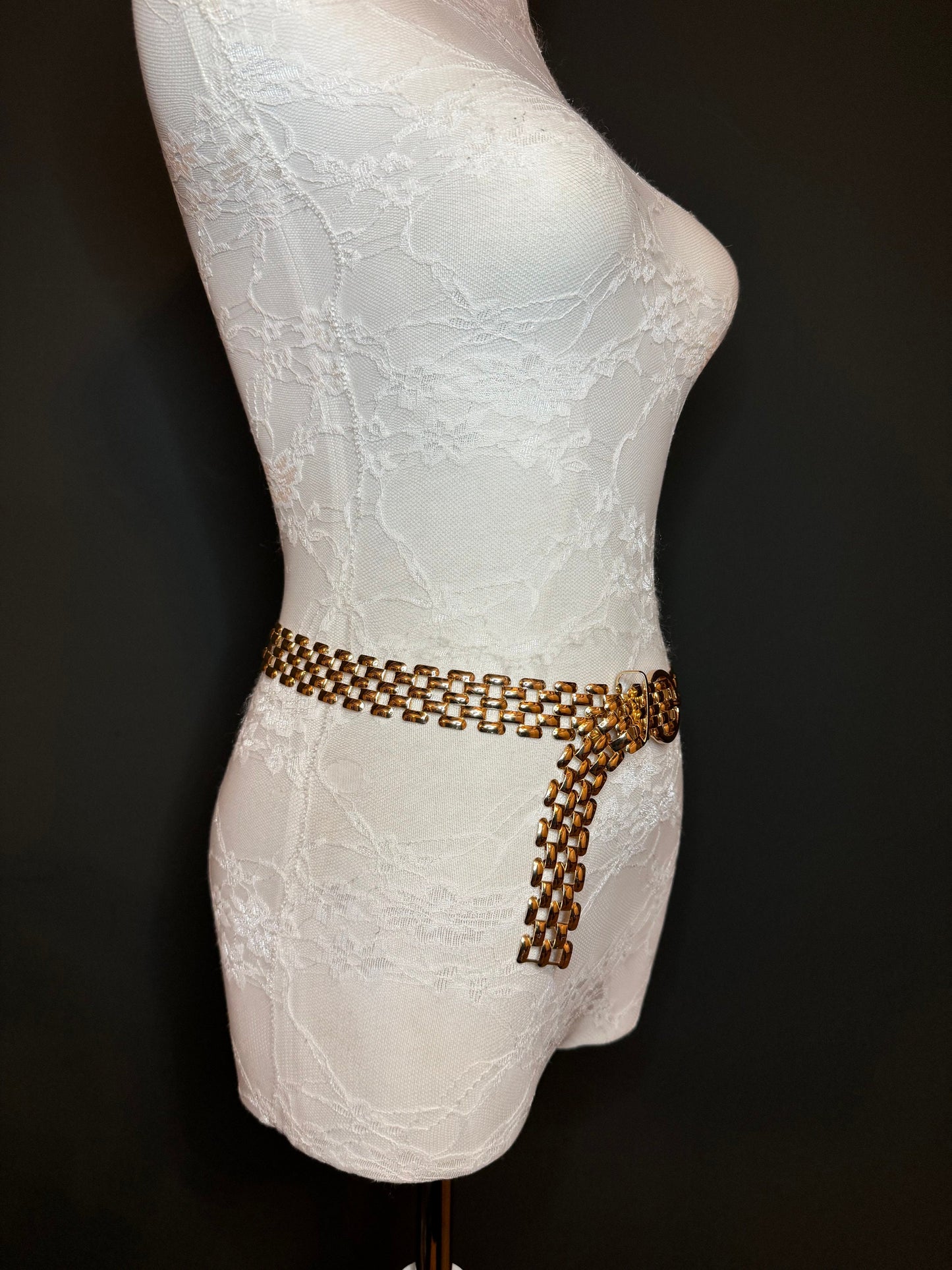 X-long Belt, Gold Buckle Chain Belt, Fashion Belt, Swimwear, Accessory, Gold, Size 18”-60”, Festival, Gift, Dress, FAN Design