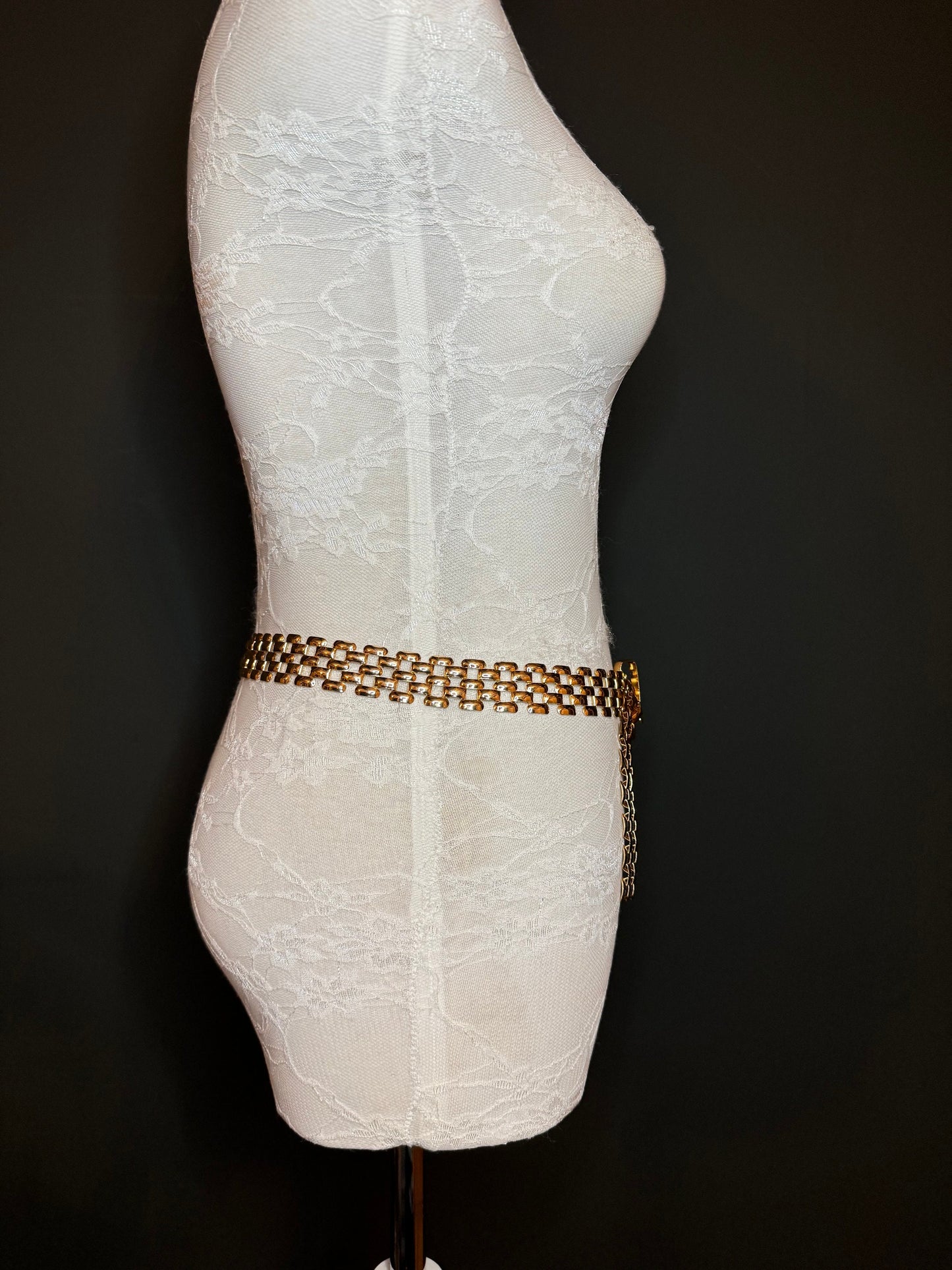 X-long Belt, Gold Buckle Chain Belt, Fashion Belt, Swimwear, Accessory, Gold, Size 18”-60”, Festival, Gift, Dress, FAN Design