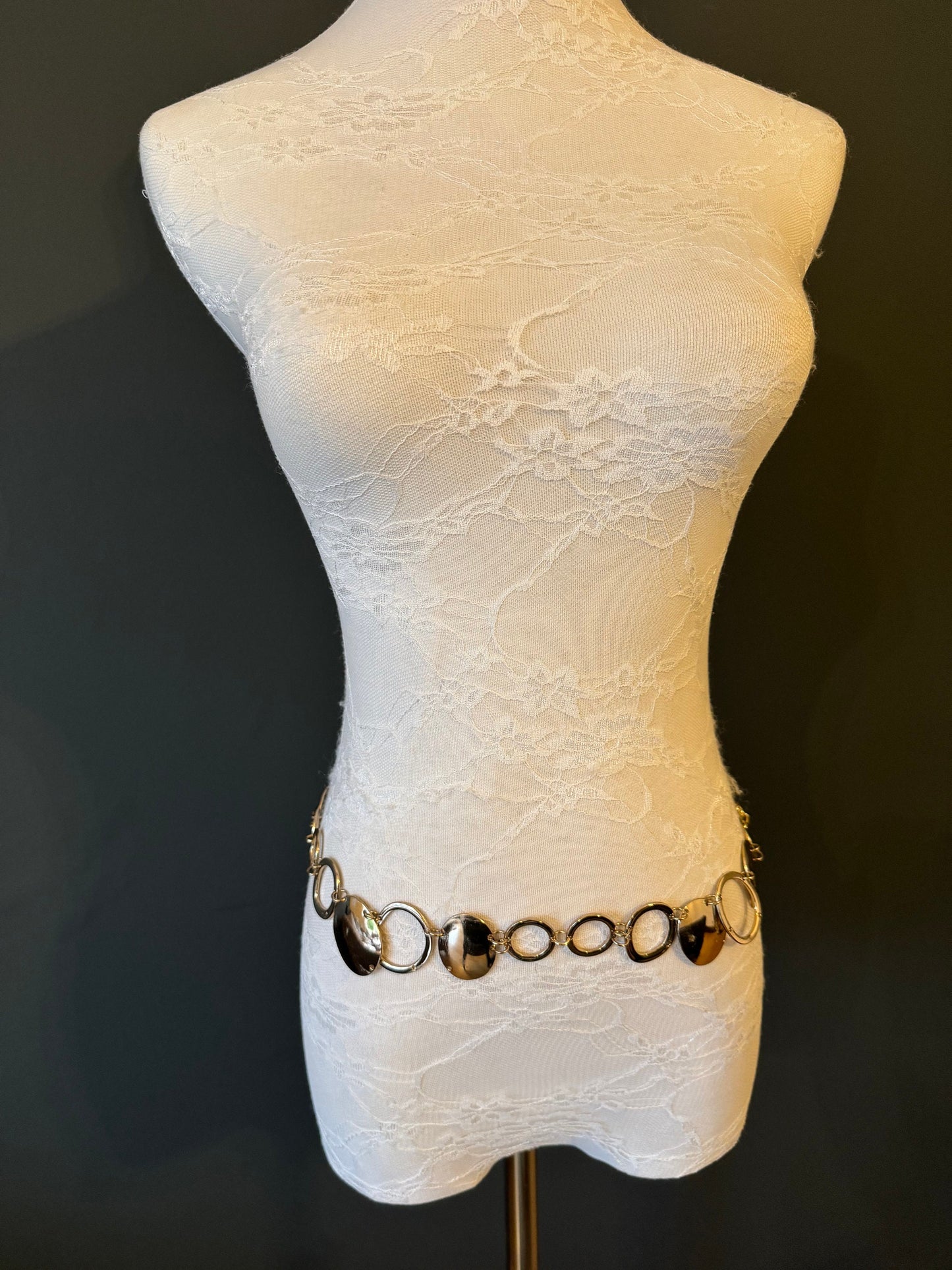 X-long Ring Belt, Metal Ring Belt, Teen Sizes, Size 18”-60”, Fan Design, Fan Collection, Gold, Metal belt, Fashion Accessory