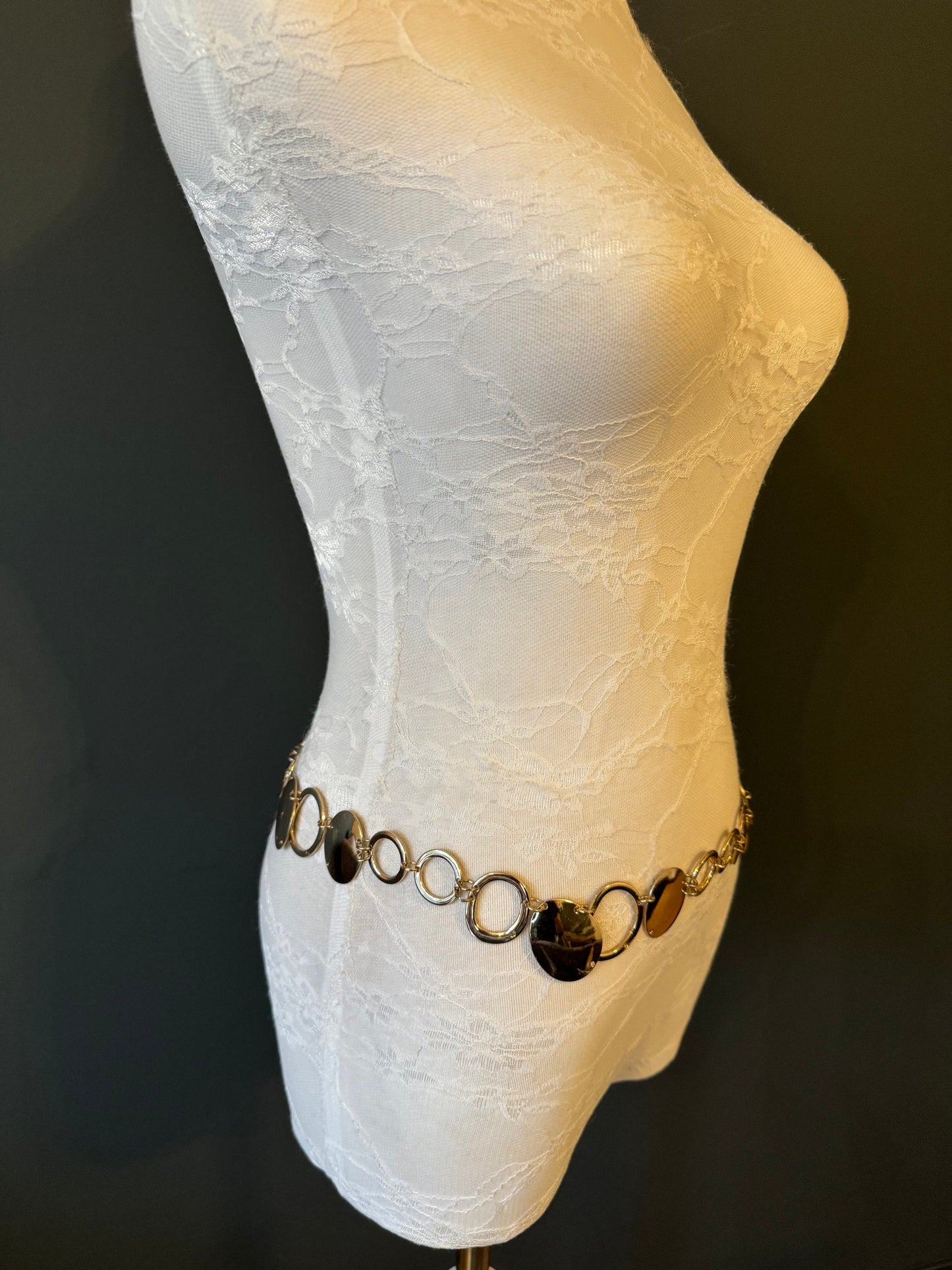 X-long Ring Belt, Metal Ring Belt, Teen Sizes, Size 18”-60”, Fan Design, Fan Collection, Gold, Metal belt, Fashion Accessory