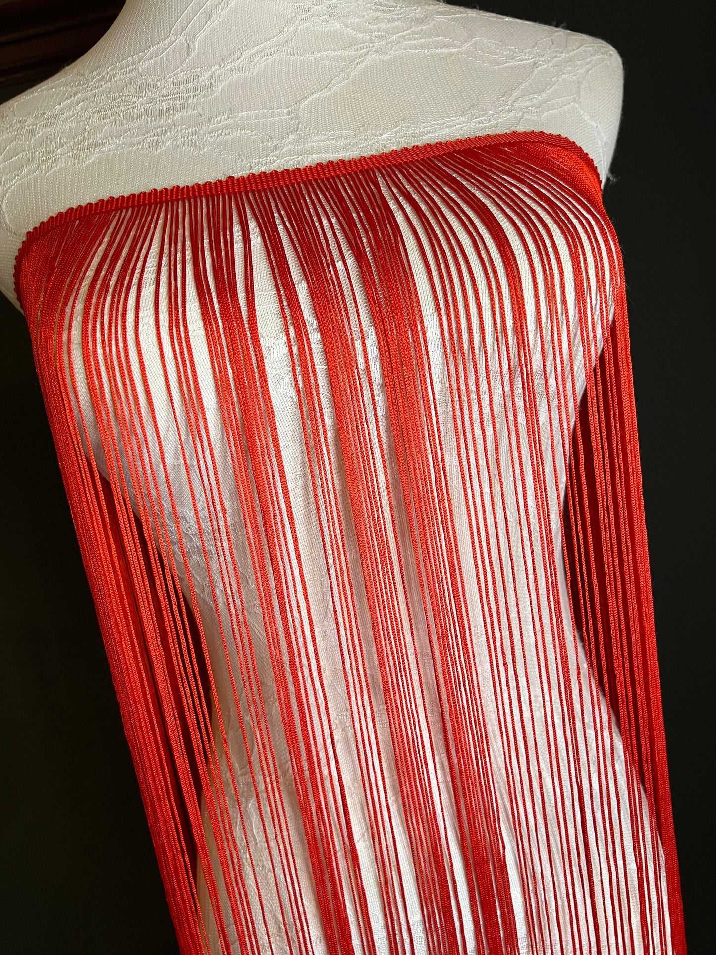 Red 40" 100cm Wide Dense Fringe Trim, Sewing Embellishment, 27 Colours