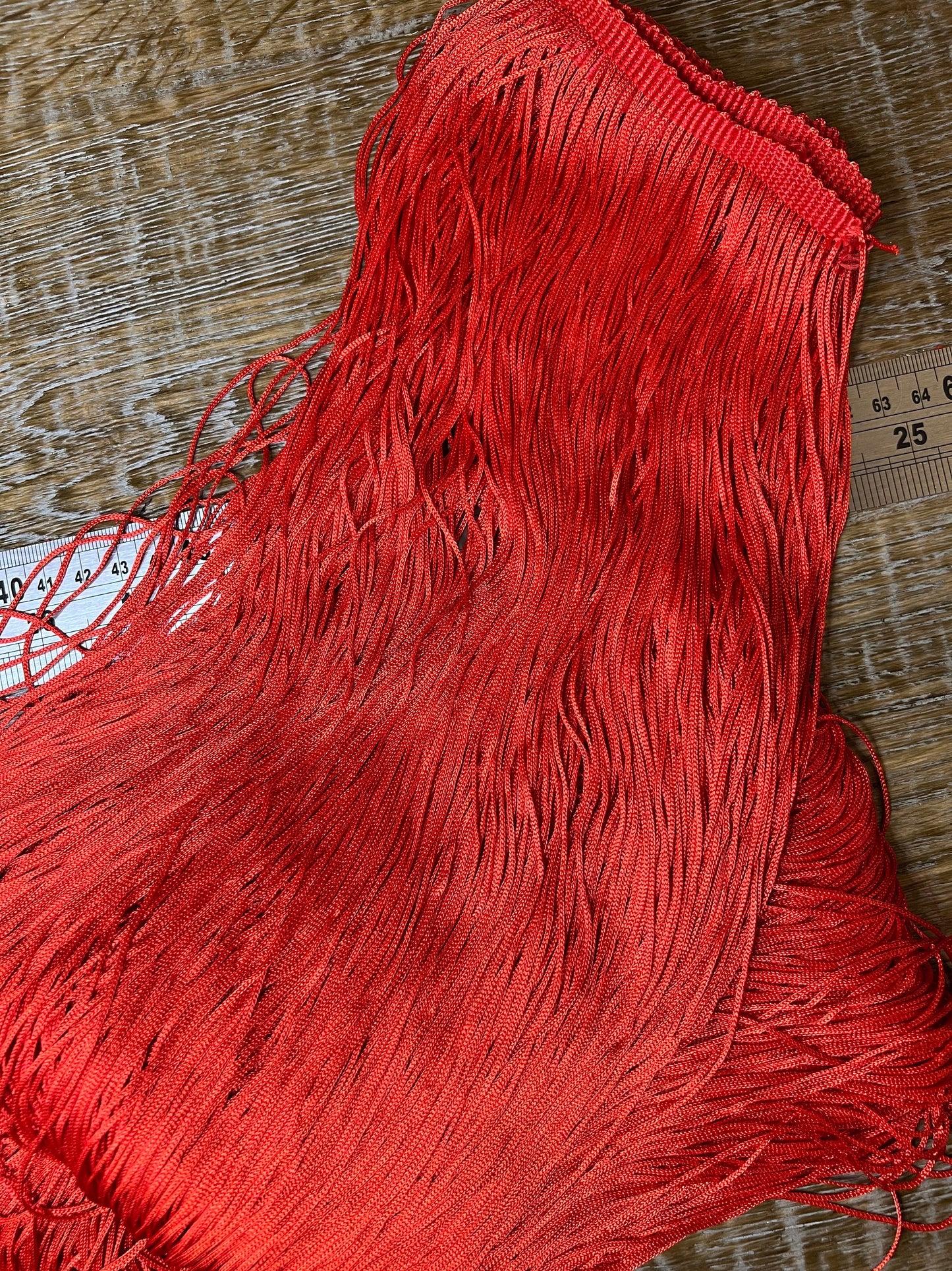 Red 40" 100cm Wide Dense Fringe Trim, Sewing Embellishment, 27 Colours