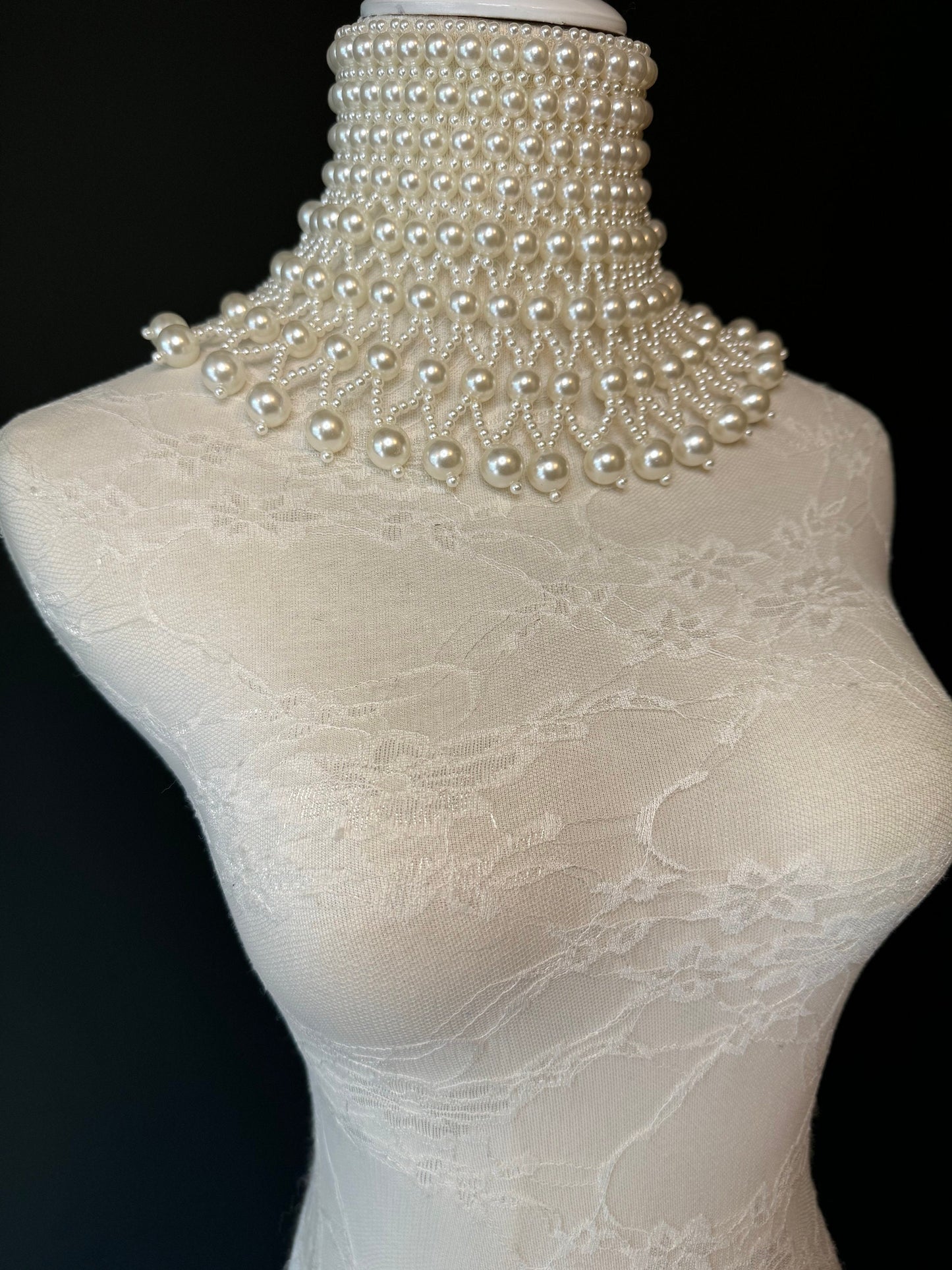 Ivory Pearl Choker Style Shoulder Chain, Bridal Body Jewelry, UK Sizes 6-12