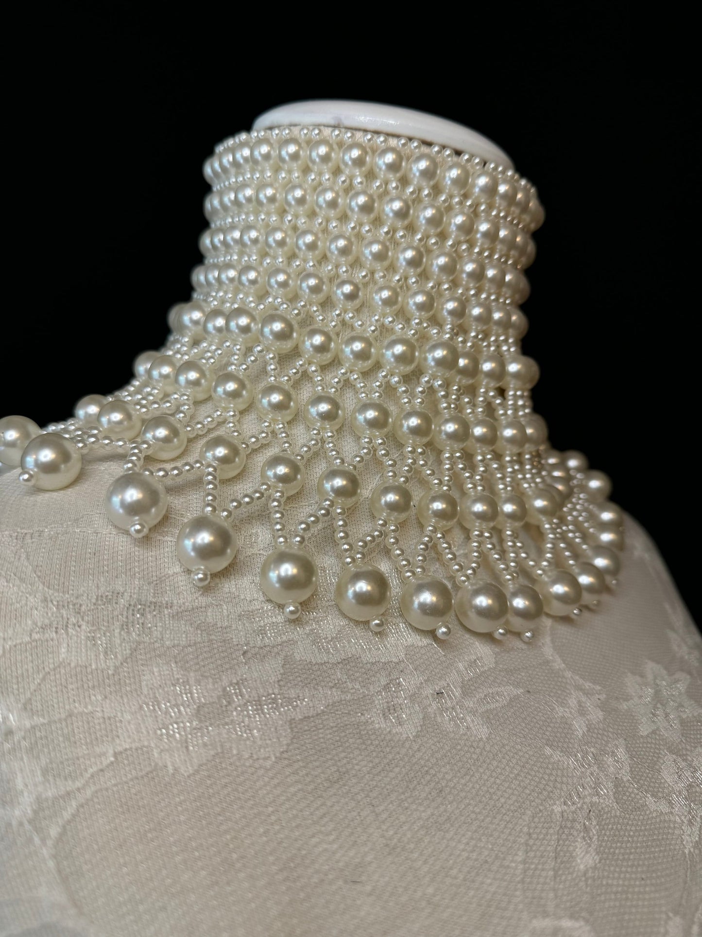 Ivory Pearl Choker Style Shoulder Chain, Bridal Body Jewelry, UK Sizes 6-12