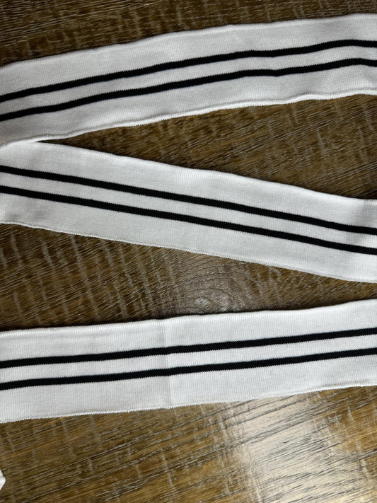 Rib Elastic, Stripe elastic, Quality Elastic Rib, Ivory, Black, Stipes, Easy to sew