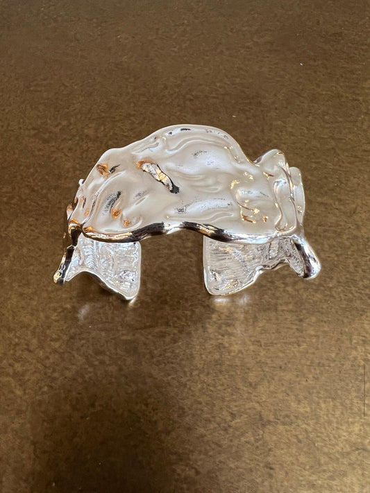 Silver Hammered Metal Cuff Bracelet FAN Accessory