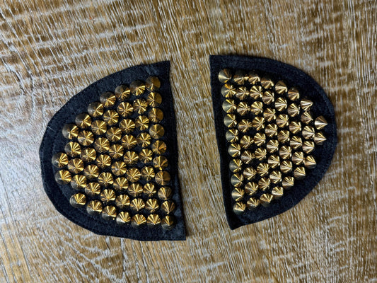Shoulder Studded Motif, Stud Patch, Stud Chain Patch, Gold, Shoulder Pads, Shoulder Studs, Appliqués, Jackets, Tops, Dresses