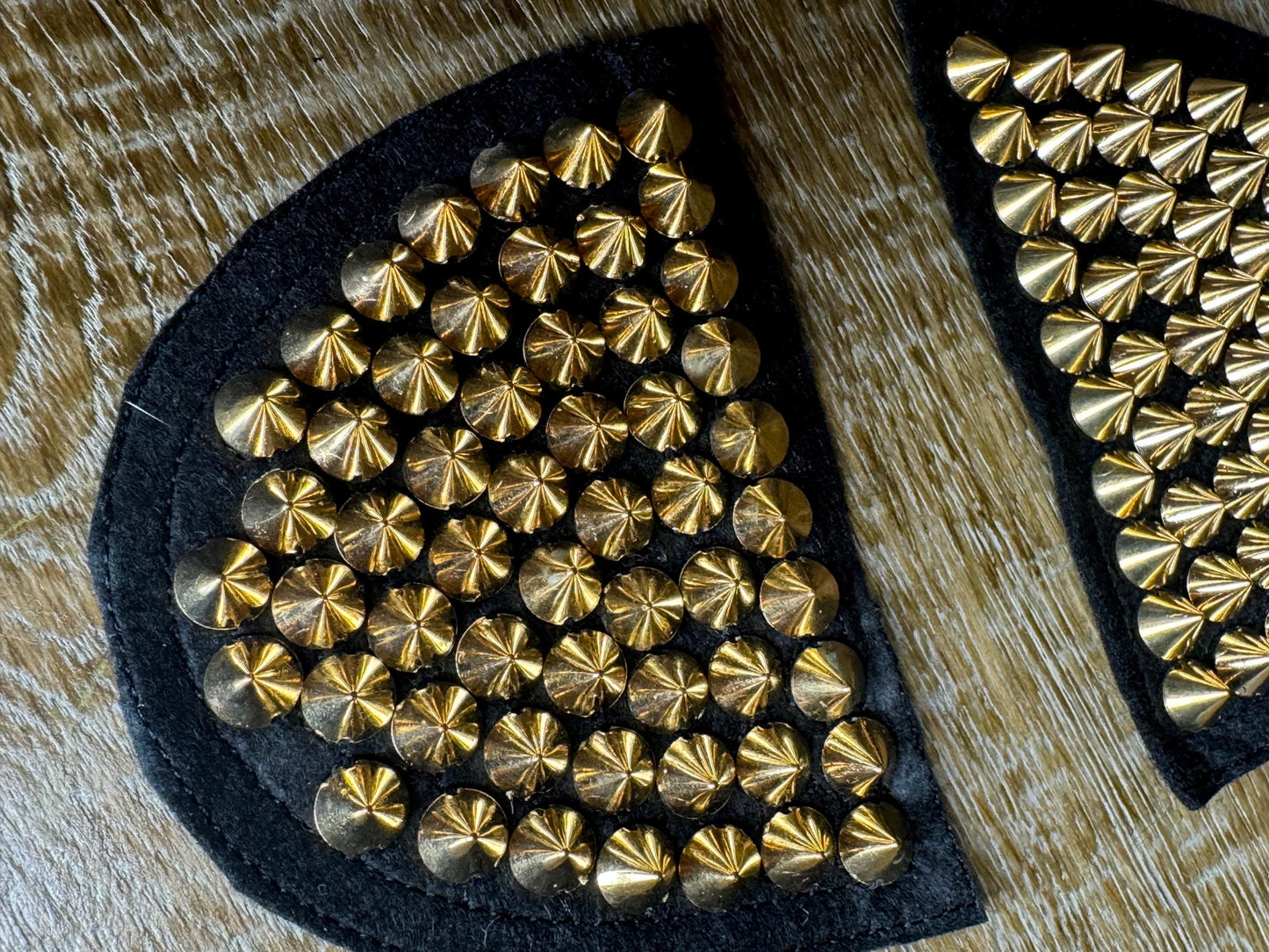 Shoulder Studded Motif, Stud Patch, Stud Chain Patch, Gold, Shoulder Pads, Shoulder Studs, Appliqués, Jackets, Tops, Dresses