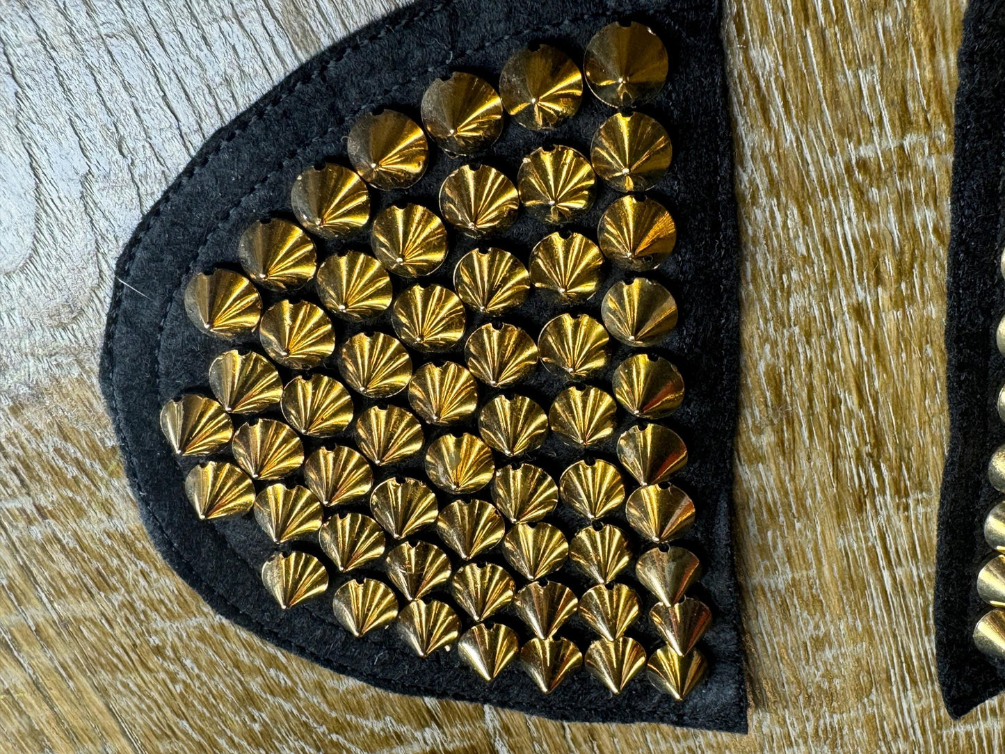 Shoulder Studded Motif, Stud Patch, Stud Chain Patch, Gold, Shoulder Pads, Shoulder Studs, Appliqués, Jackets, Tops, Dresses