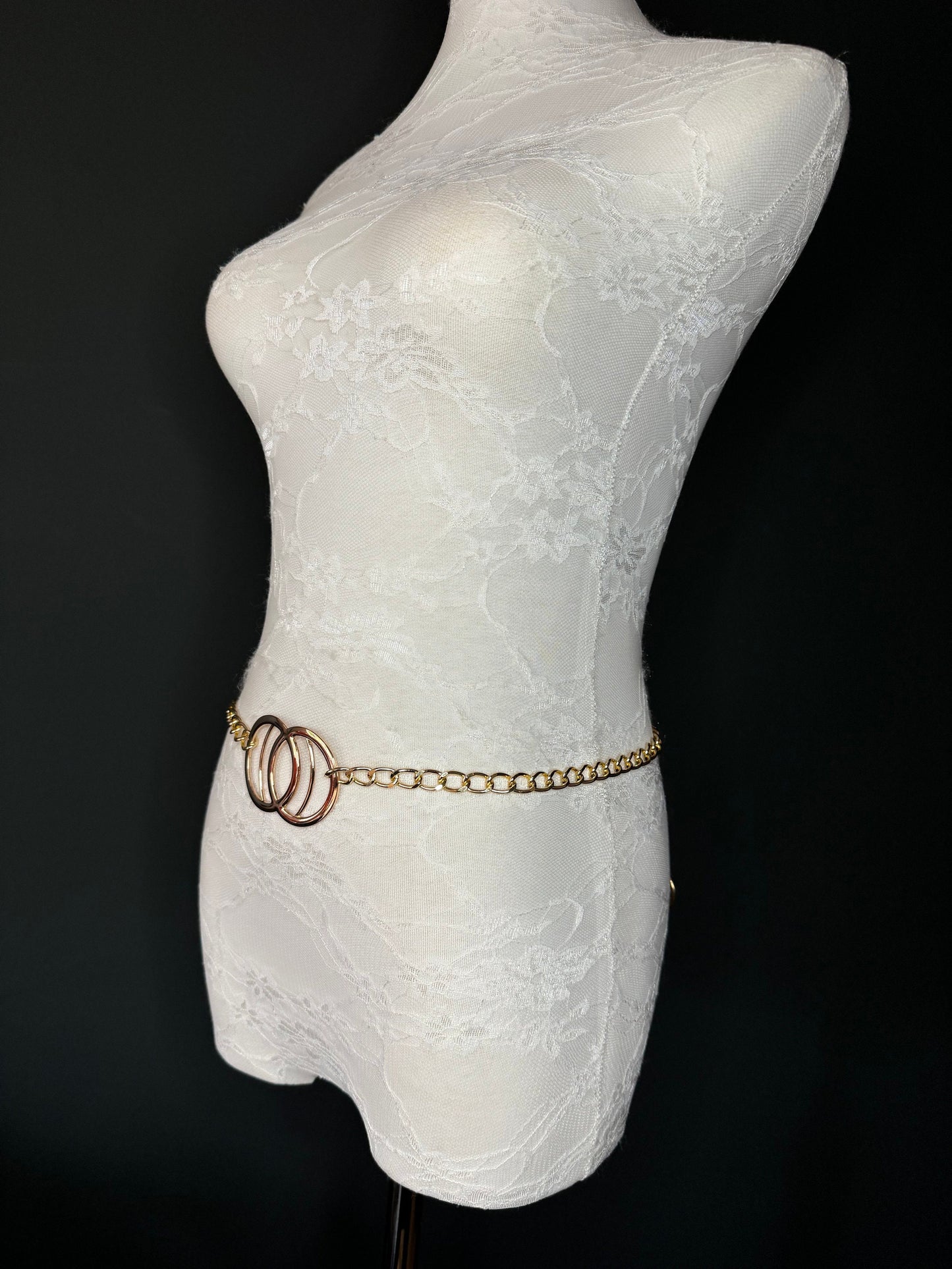 X-long Belt, High Quality Ring Belt, Gold Metal Ring & Chain Belt, Chain Belt, Fashion Belt, Plus Sizes 18”-60”, FAN Design Exclusive