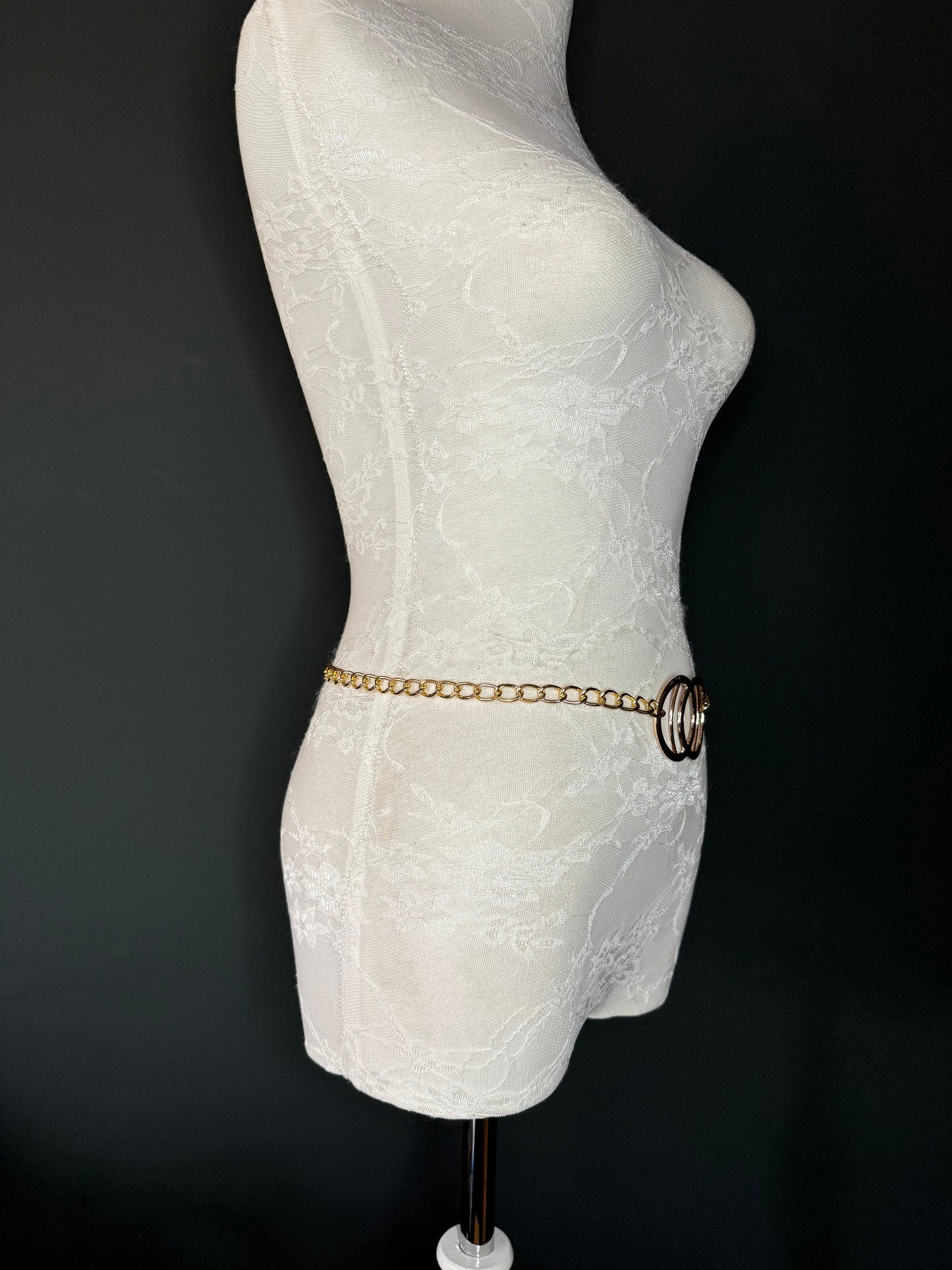 X-long Belt, High Quality Ring Belt, Gold Metal Ring & Chain Belt, Chain Belt, Fashion Belt, Plus Sizes 18”-60”, FAN Design Exclusive