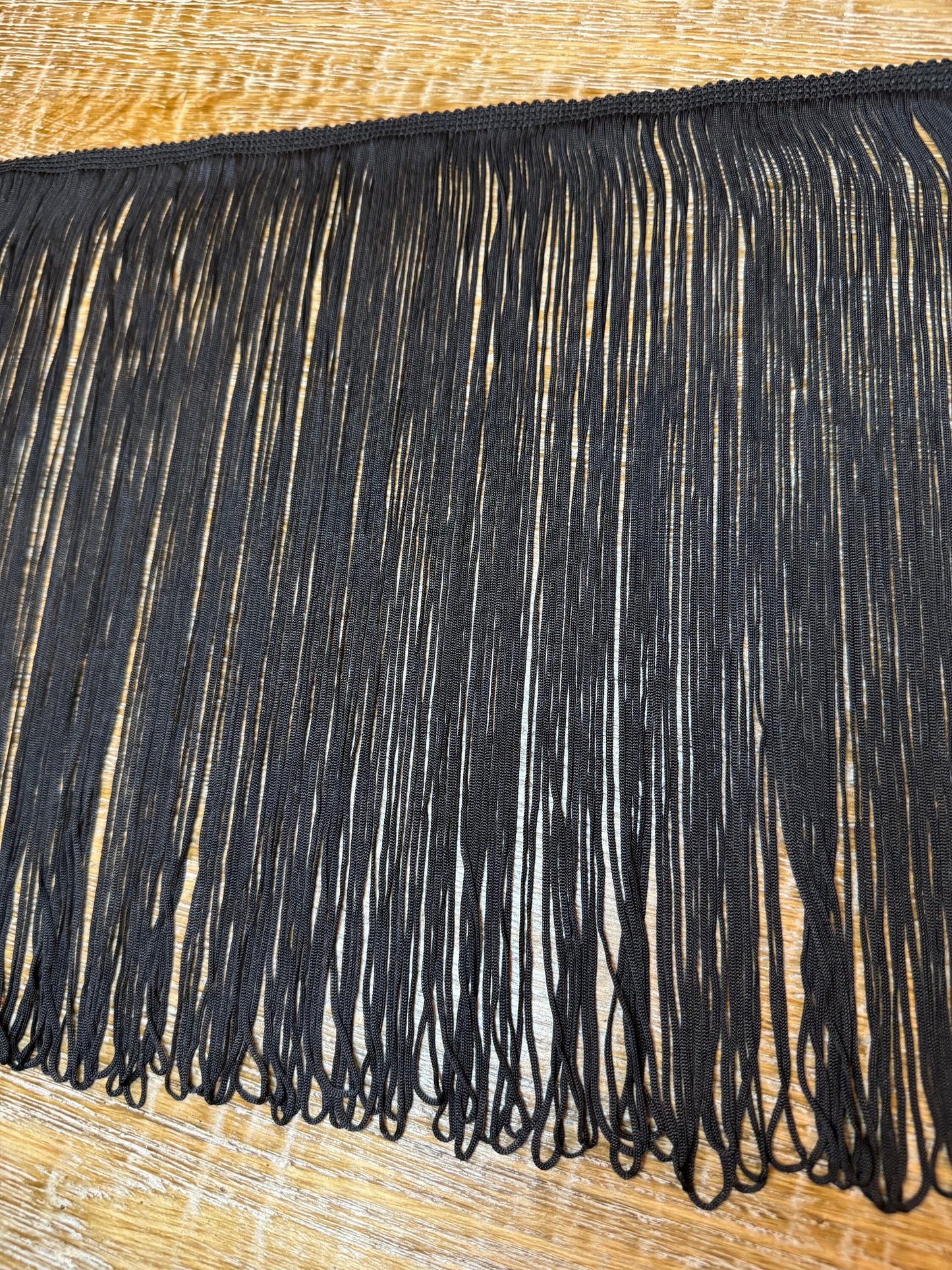 12” wide STRETCH fringe, elegant fringe, black, quality fringe trimming, Rayon Quality fringe, UK made Very High Quality, Furnishing, Dance