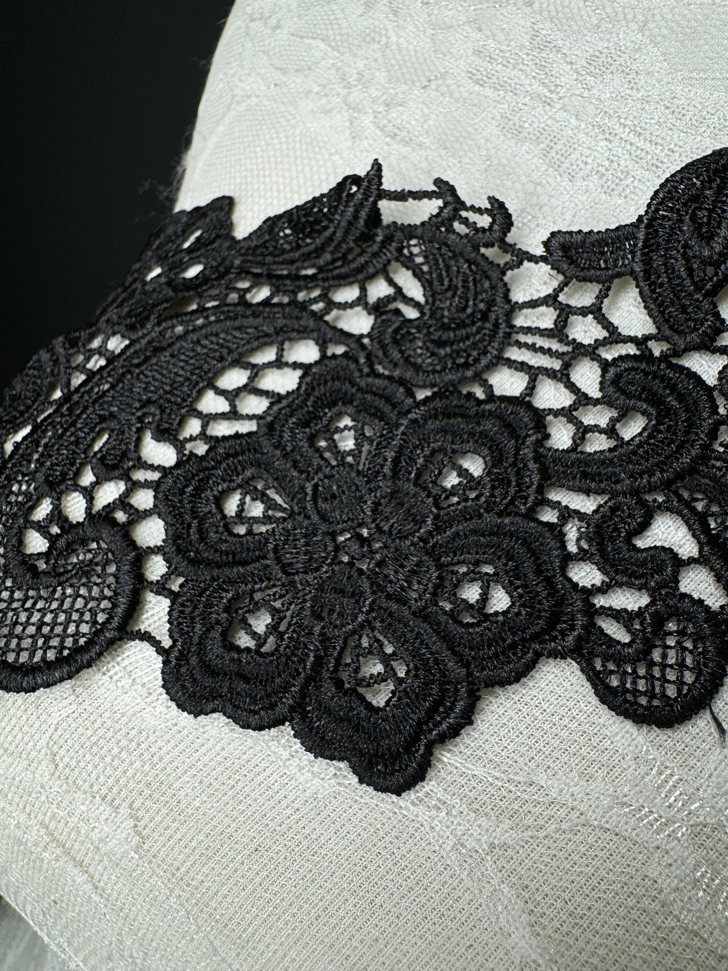 Column Lace Trim, Black, Lace, Soft Lace, 10cm (4”) Wide, Quality Lace, Dresses, Clothing, Craft Lace, Tops, Dresses, Lingerie