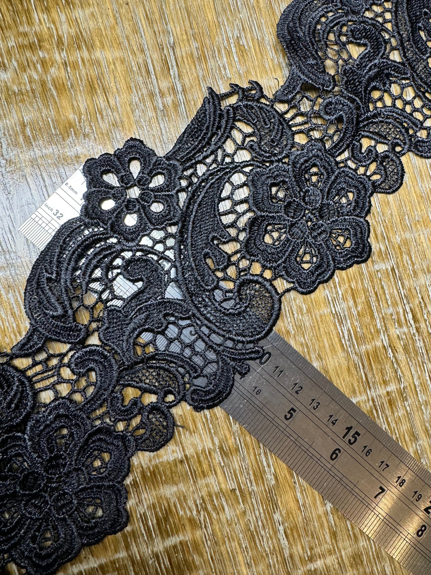 Column Lace Trim, Black, Lace, Soft Lace, 10cm (4”) Wide, Quality Lace, Dresses, Clothing, Craft Lace, Tops, Dresses, Lingerie