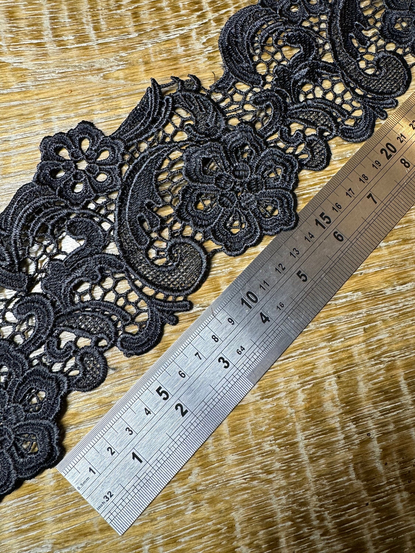 Column Lace Trim, Black, Lace, Soft Lace, 10cm (4”) Wide, Quality Lace, Dresses, Clothing, Craft Lace, Tops, Dresses, Lingerie