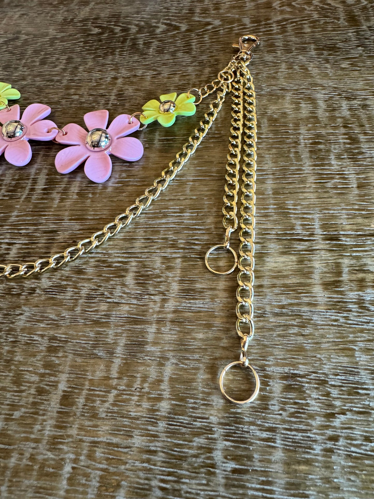 Jeans Chain, Daisy Chain, Fashion Jeans Chain, Gold, Silver Jeans Chain, Daisy Design Jeans Chain, Two row chains, Gift, Festival, Bags