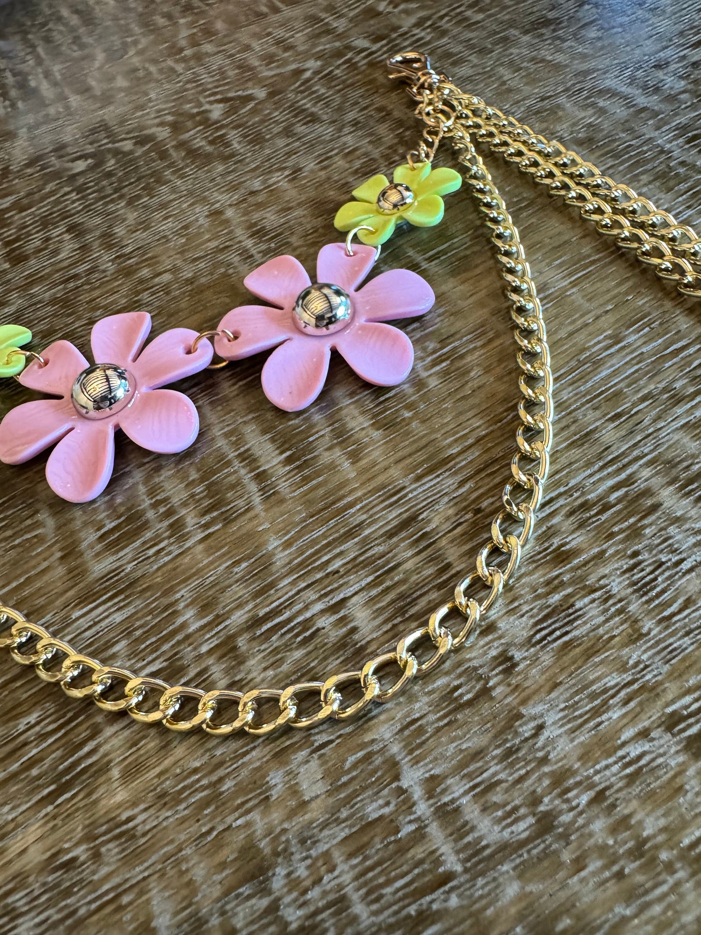 Jeans Chain, Daisy Chain, Fashion Jeans Chain, Gold, Silver Jeans Chain, Daisy Design Jeans Chain, Two row chains, Gift, Festival, Bags