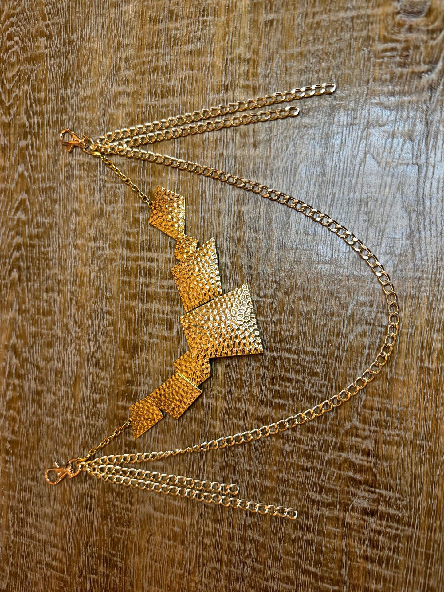 Jeans Chain, Elegant Chain, Fashion Jeans Chain, Gold Jeans Chain, Hammered Metal Jeans Chain, Two row chains, Gift, Festival, Bags