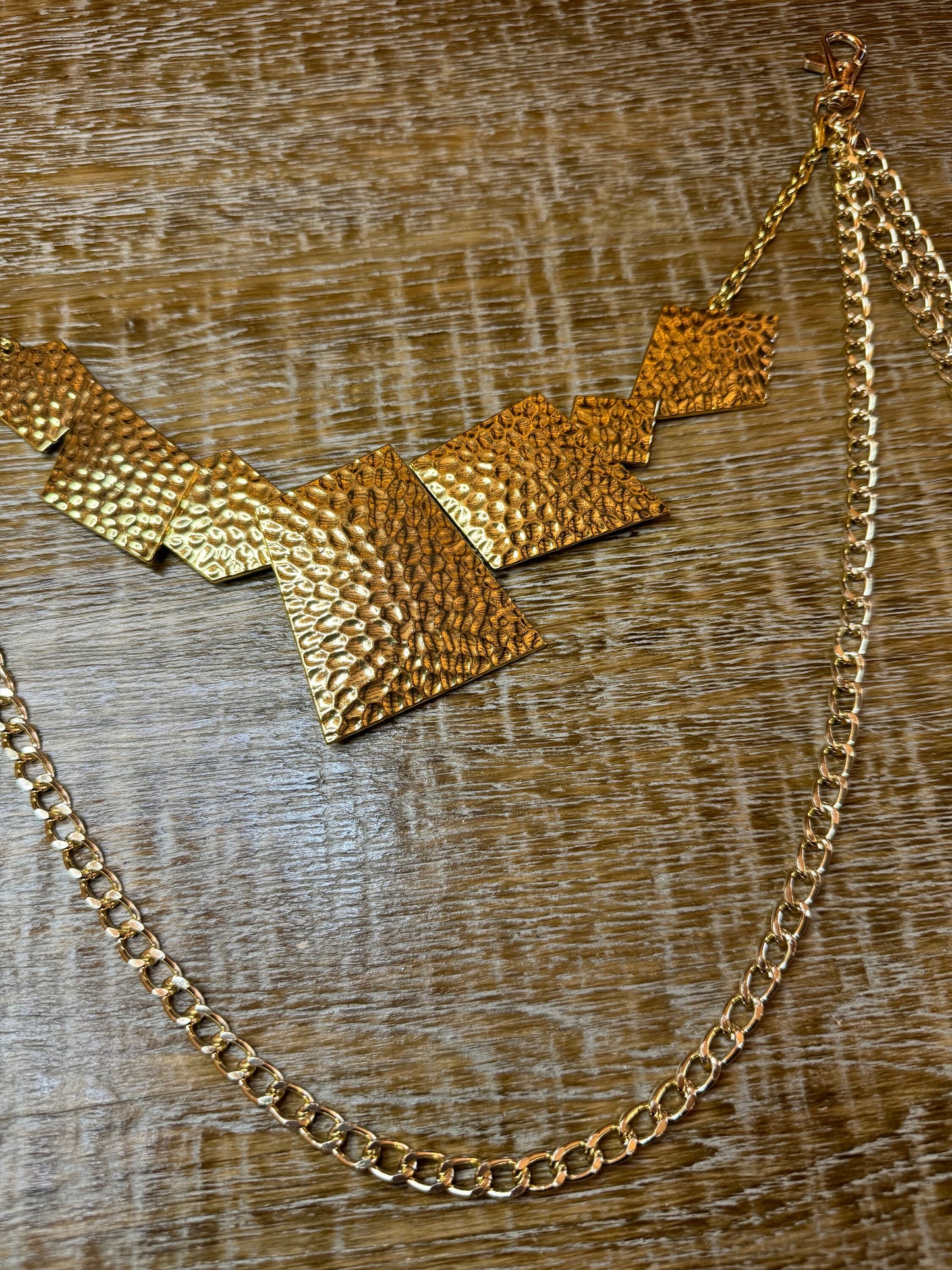 Jeans Chain, Elegant Chain, Fashion Jeans Chain, Gold Jeans Chain, Hammered Metal Jeans Chain, Two row chains, Gift, Festival, Bags