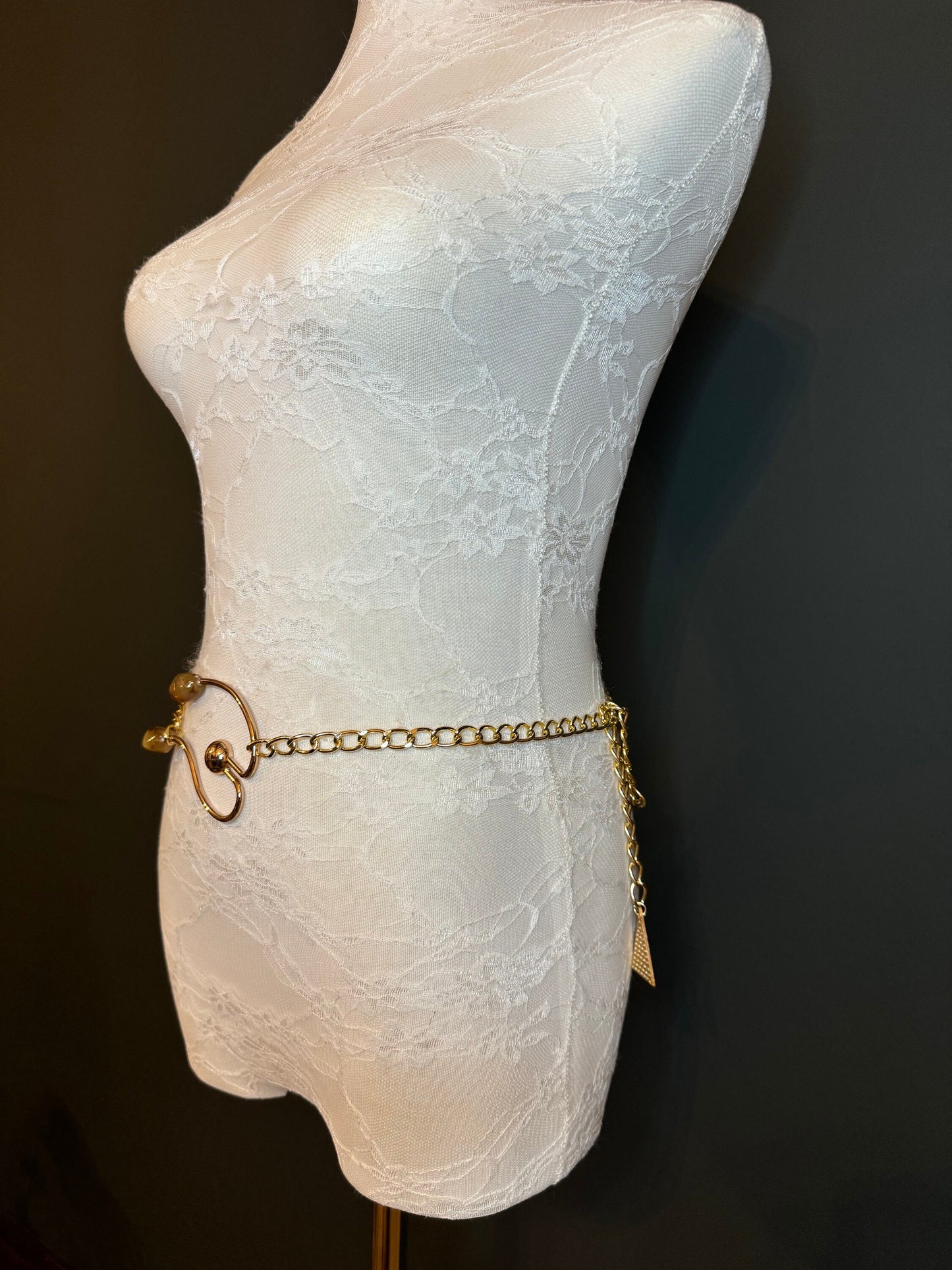 X-long Belt, Gold Buckle Chain Belt, Fashion Belt, Swimwear, Accessory, Gold, Size 18”-60”, Festival, Gift, Dress, FAN Design