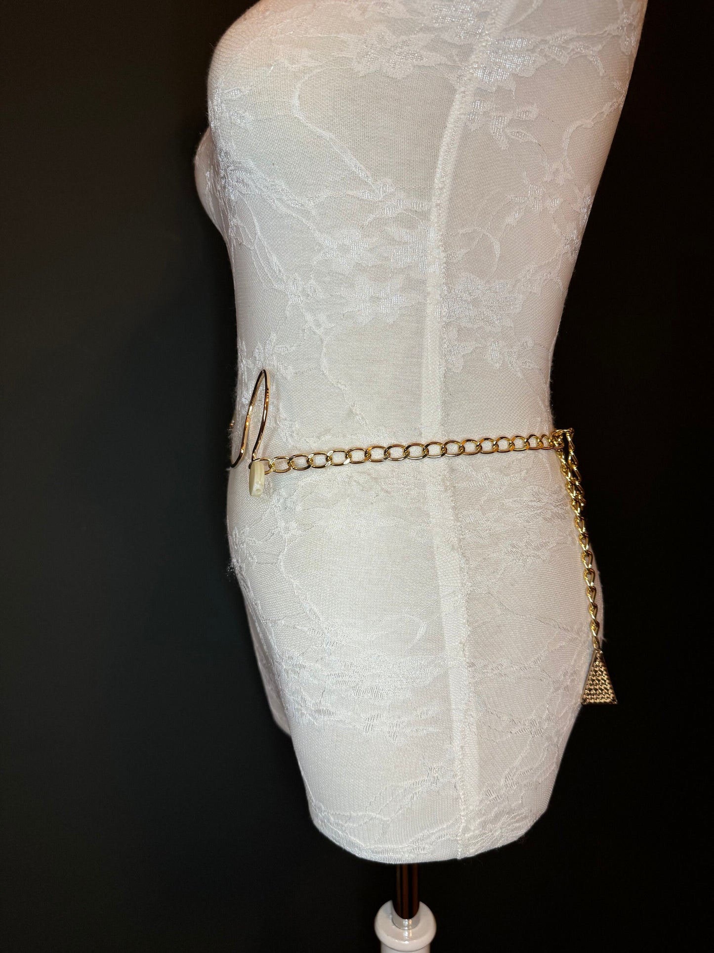 X-long Belt, Gold Buckle Chain Belt, Fashion Belt, Swimwear, Accessory, Gold, Size 18”-60”, Festival, Gift, Dress, FAN Design
