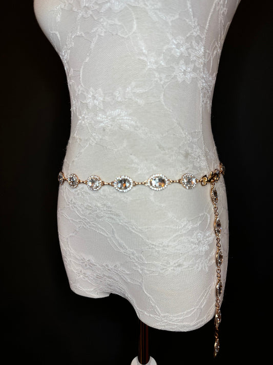 X-Long Belt, Jewel Rhinestone Belt, Chain Belt, Vintage Style Belt, Diamante Belt, Fashion Belt, Gift, Quality Belt, Elegant, Swimwear Belt