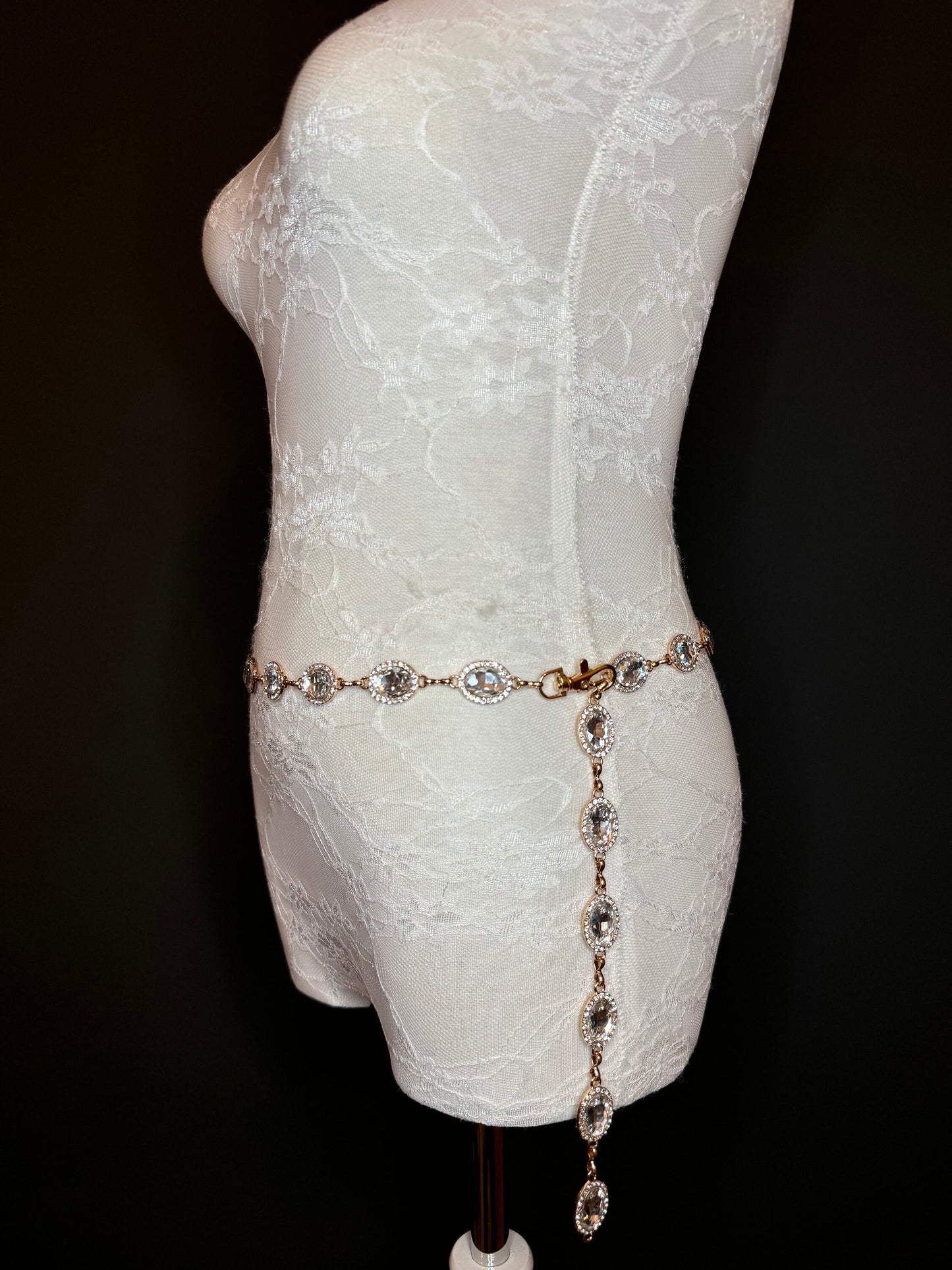 X-Long Belt, Jewel Rhinestone Belt, Chain Belt, Vintage Style Belt, Diamante Belt, Fashion Belt, Gift, Quality Belt, Elegant, Swimwear Belt