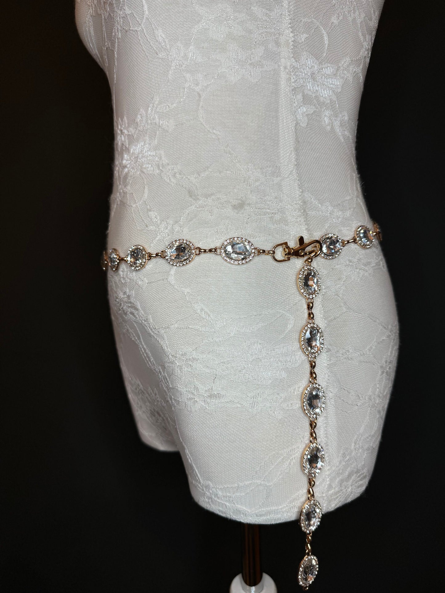 X-Long Belt, Jewel Rhinestone Belt, Chain Belt, Vintage Style Belt, Diamante Belt, Fashion Belt, Gift, Quality Belt, Elegant, Swimwear Belt