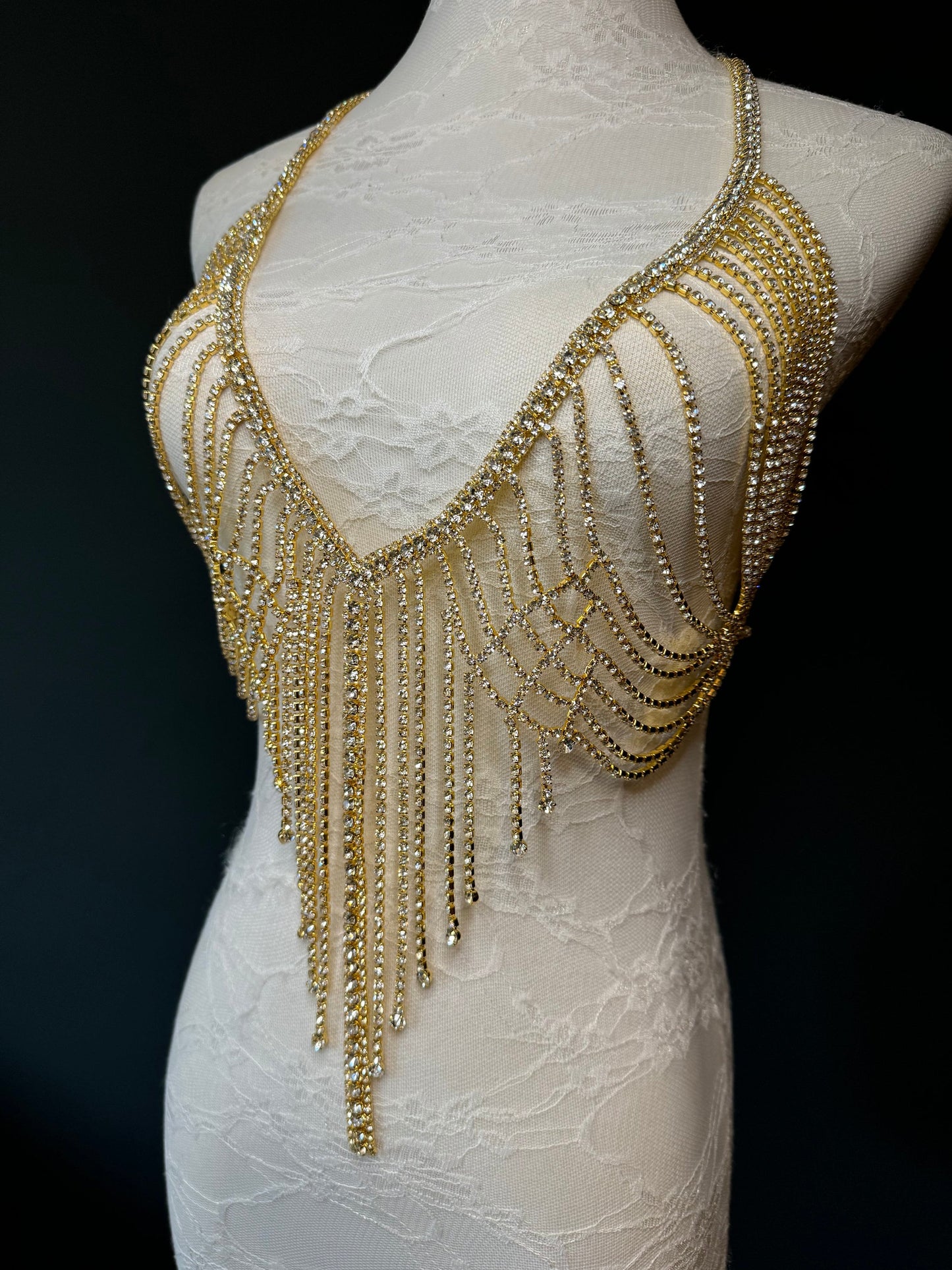 Rhinestone Diamanté Body chain body jewellery, bridal, festival, Wedding, Bra chain, silver, gold, UK sizes 6-14, Gift, Clubwear