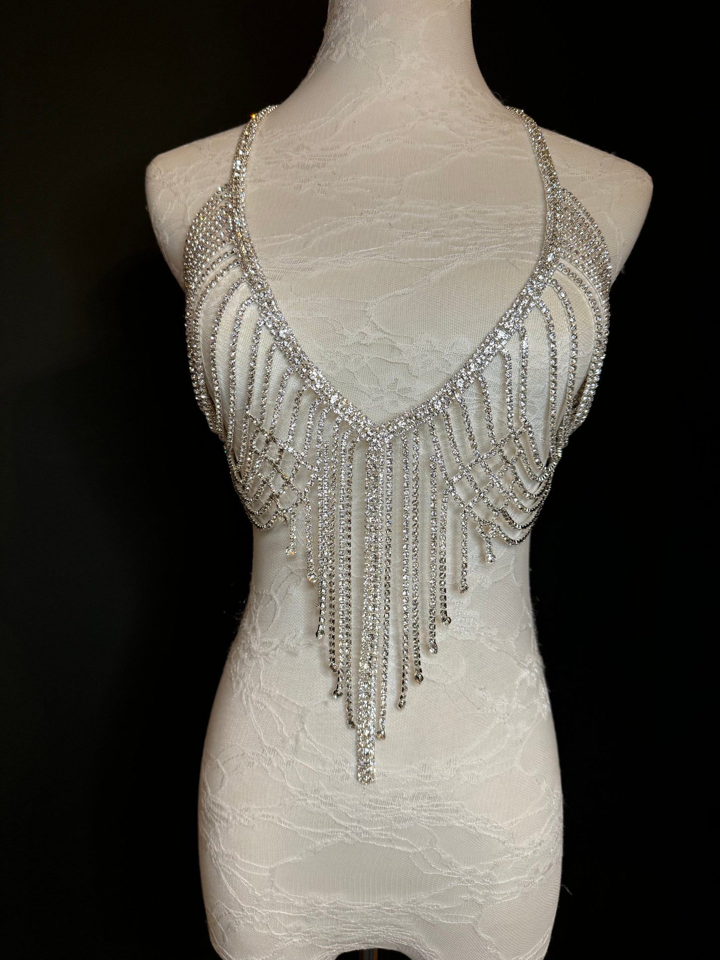 Rhinestone Diamanté Body chain body jewellery, bridal, festival, Wedding, Bra chain, silver, gold, UK sizes 6-14, Gift, Clubwear