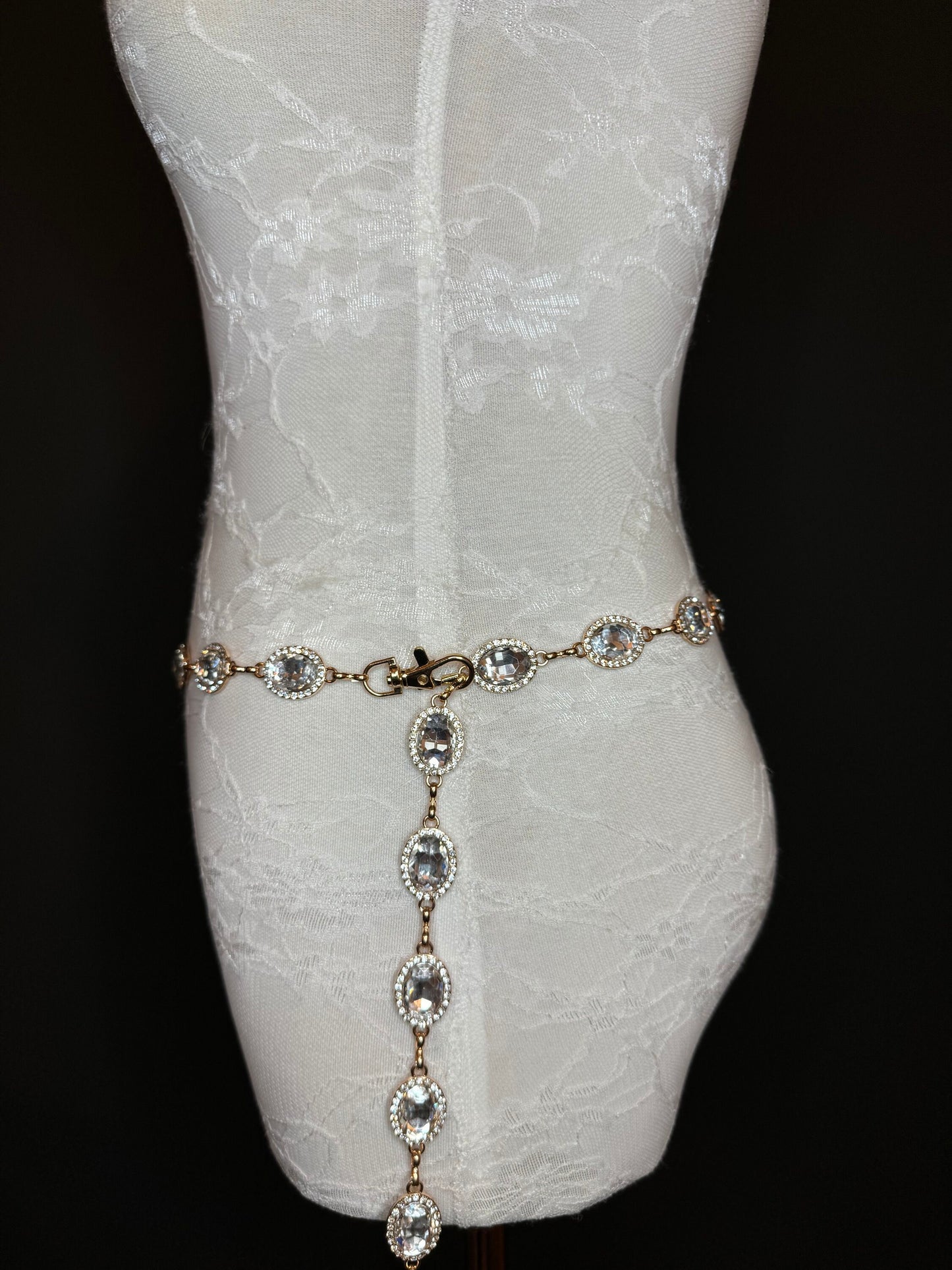 X-Long Belt, Jewel Rhinestone Belt, Chain Belt, Vintage Style Belt, Diamante Belt, Fashion Belt, Gift, Quality Belt, Elegant, Swimwear Belt