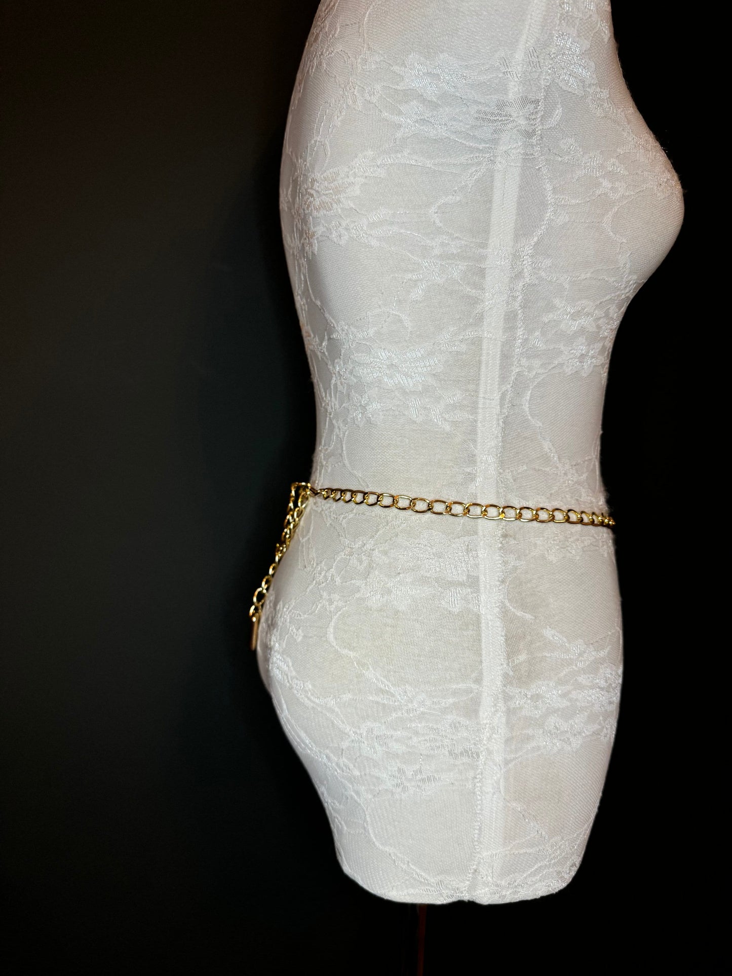 X-long Belt, Gold Buckle Chain Belt, Fashion Belt, Swimwear, Accessory, Gold, Size 18”-60”, Festival, Gift, Dress, FAN Design