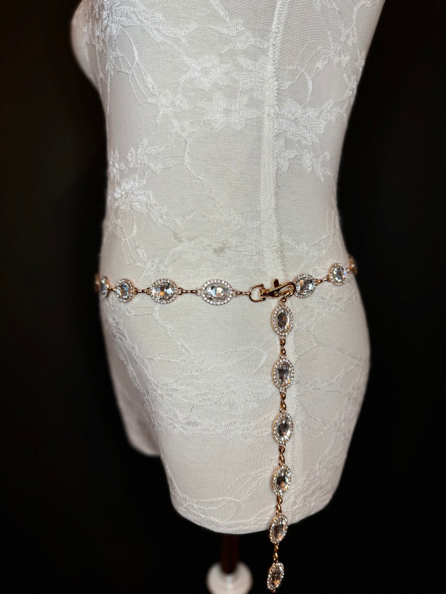 X-Long Belt, Jewel Rhinestone Belt, Chain Belt, Vintage Style Belt, Diamante Belt, Fashion Belt, Gift, Quality Belt, Elegant, Swimwear Belt
