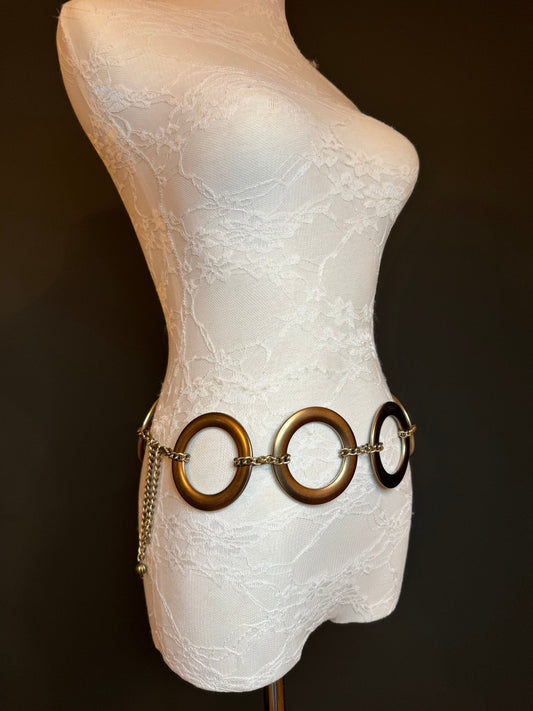X-long Belt, Ring Belt, Gold Rings Belt, Gold, Silver, Antique Brass, Chain Belt, Fashion Belt, Rings, 8cm Rings, Teen Sizes, 18”-60” sizes