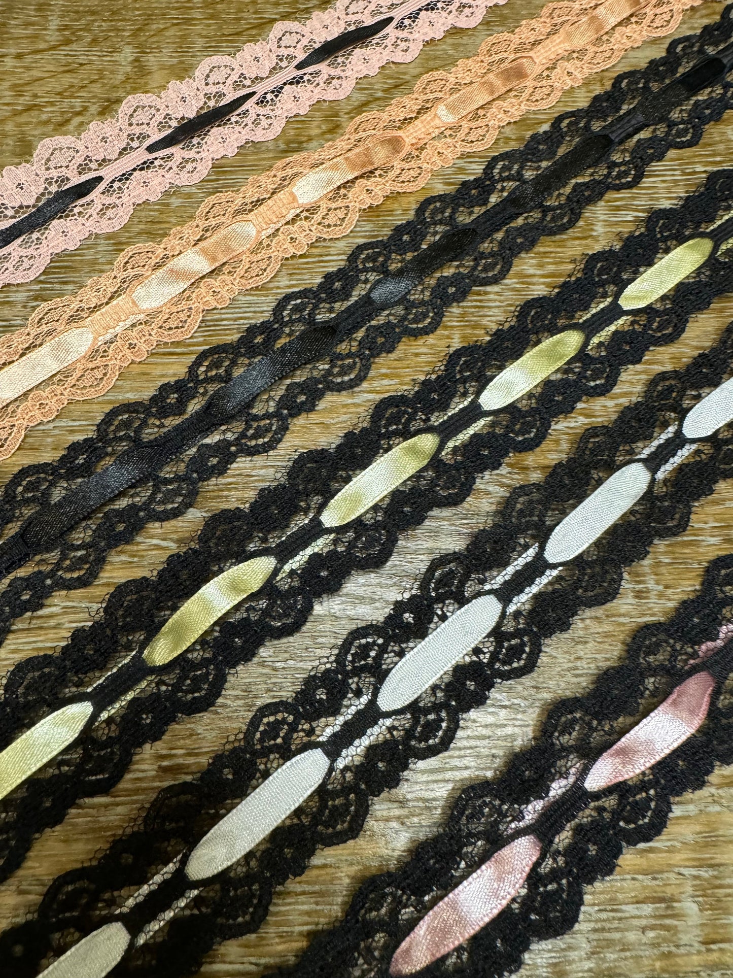 Ribbon Slot Lace, Lace Trim, 6 colours, Fashion Lace, Underwear, Clothing, Vintage Fashion 2