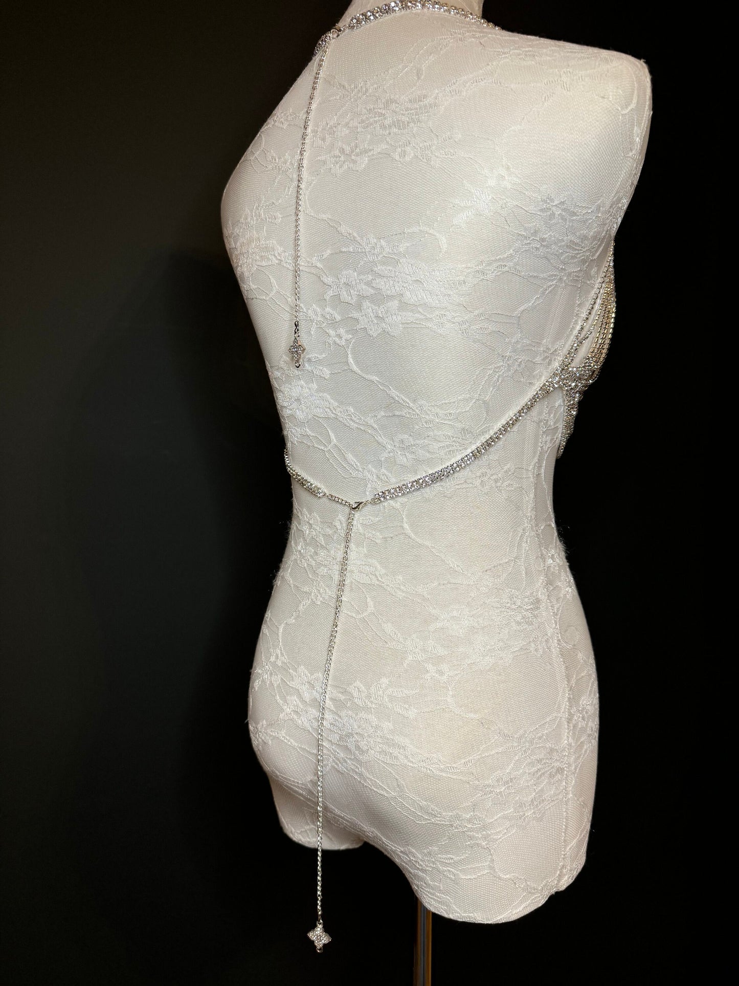 Rhinestone Diamanté Body chain body jewellery, bridal, festival, Wedding, Bra chain, silver, gold, UK sizes 6-14, Gift, Clubwear