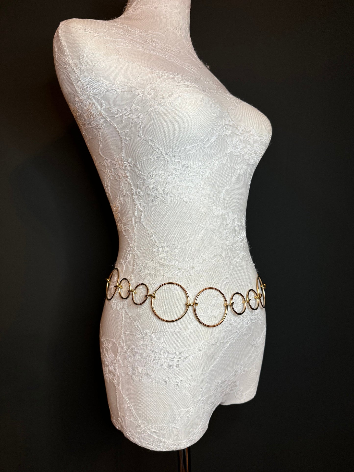X-long Ring Belt, Metal Ring Belt, Teen Sizes, Sizes 18”-60”, Custom, Fan Design, Fan Collection, Gold, Silver Metal belt, Fashion Accessory
