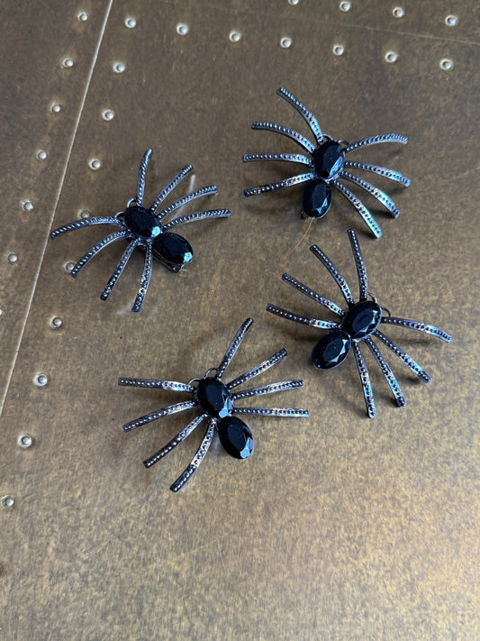 Spider Black Jewel Brooch, Gunmetal Spider Brooch, Halloween Brooch, Silver, Gold, Jewel Brooch, Gift, Quality Brooch