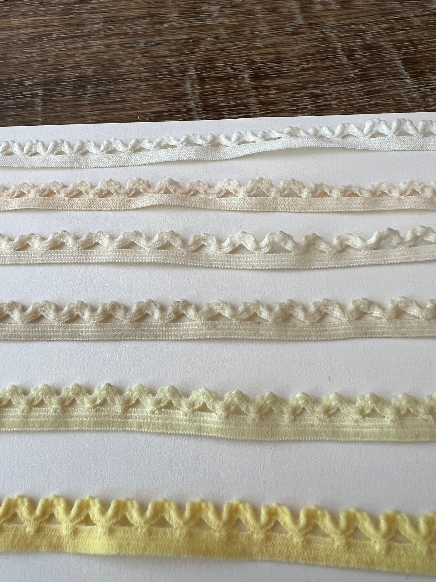 11mm Wide Picot Edge Elastic 51 Colours