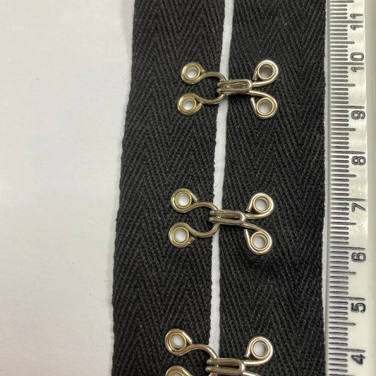 1” Chunky hook and eye, Chunky Hook & Eye Tape, Navy, Black, Corset, Fastner, Bags, Clothing, Dresses, Lingerie, 1” Wide Tape, 1” Spaced
