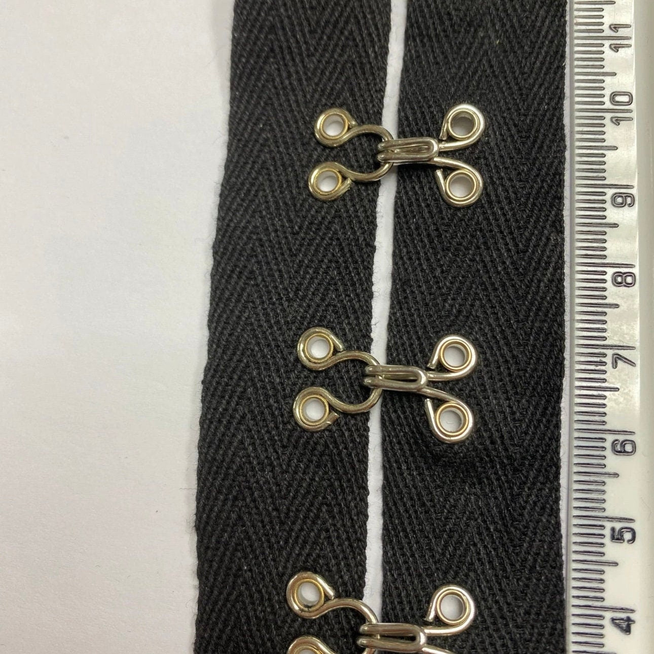 Chunky Hook and Eye Tape, Corset Fastener, 1" Spaced, 1" Wide
