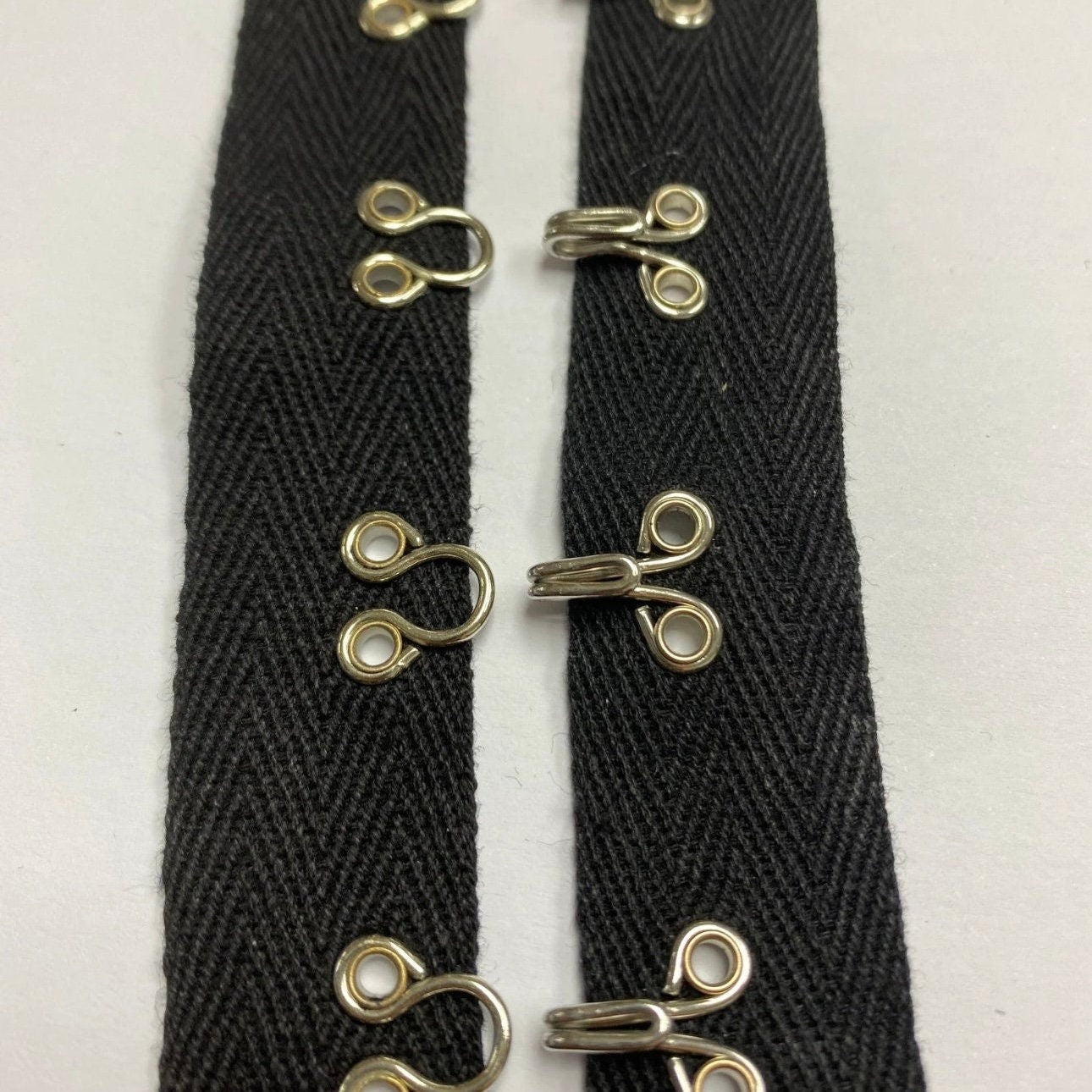 Chunky Hook and Eye Tape, Corset Fastener, 1" Spaced, 1" Wide