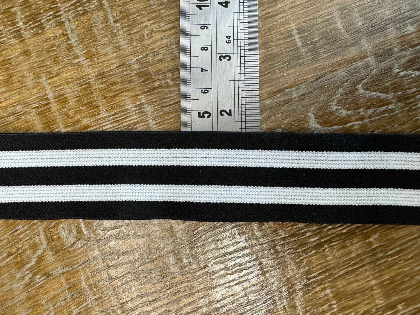 4cm Wide Elasticated Stripe, Elastic Band, Stripe Elastics, Belts, Bands, Waistband, Crafts, Black, White